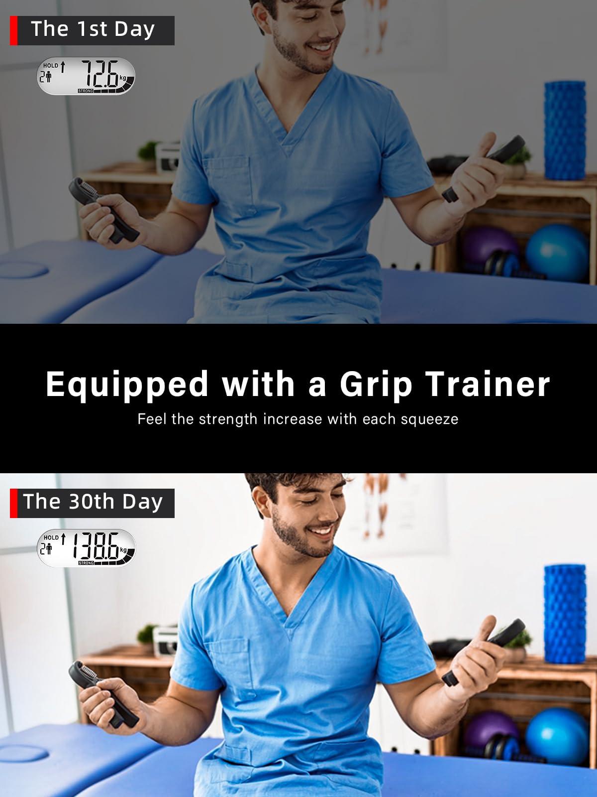 JTHEW Grip Strength Tester Trainer - Electronic Hand Dynamometer of 400lbs/180kg & Grip strengthener with Adjustable Resistance for Sports - Image 7
