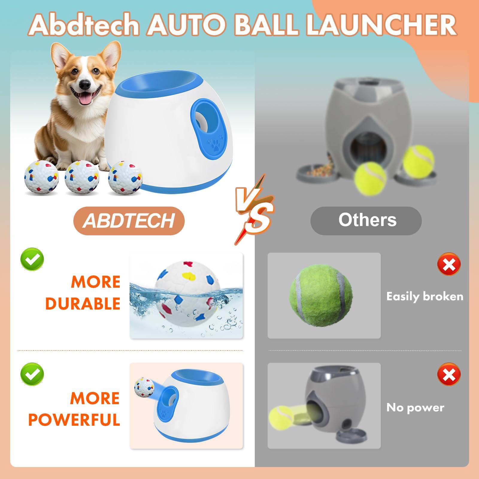 Abdtech Automatic Ball Launcher for Dogs - 2025 Upgraded Thrower Machine with 3 Launching Distance(10/20/30FT) 3 ETPU Tennis Balls, Interactive Dog Ball Thrower Mental Stimulation Training Dog Toys - Image 2