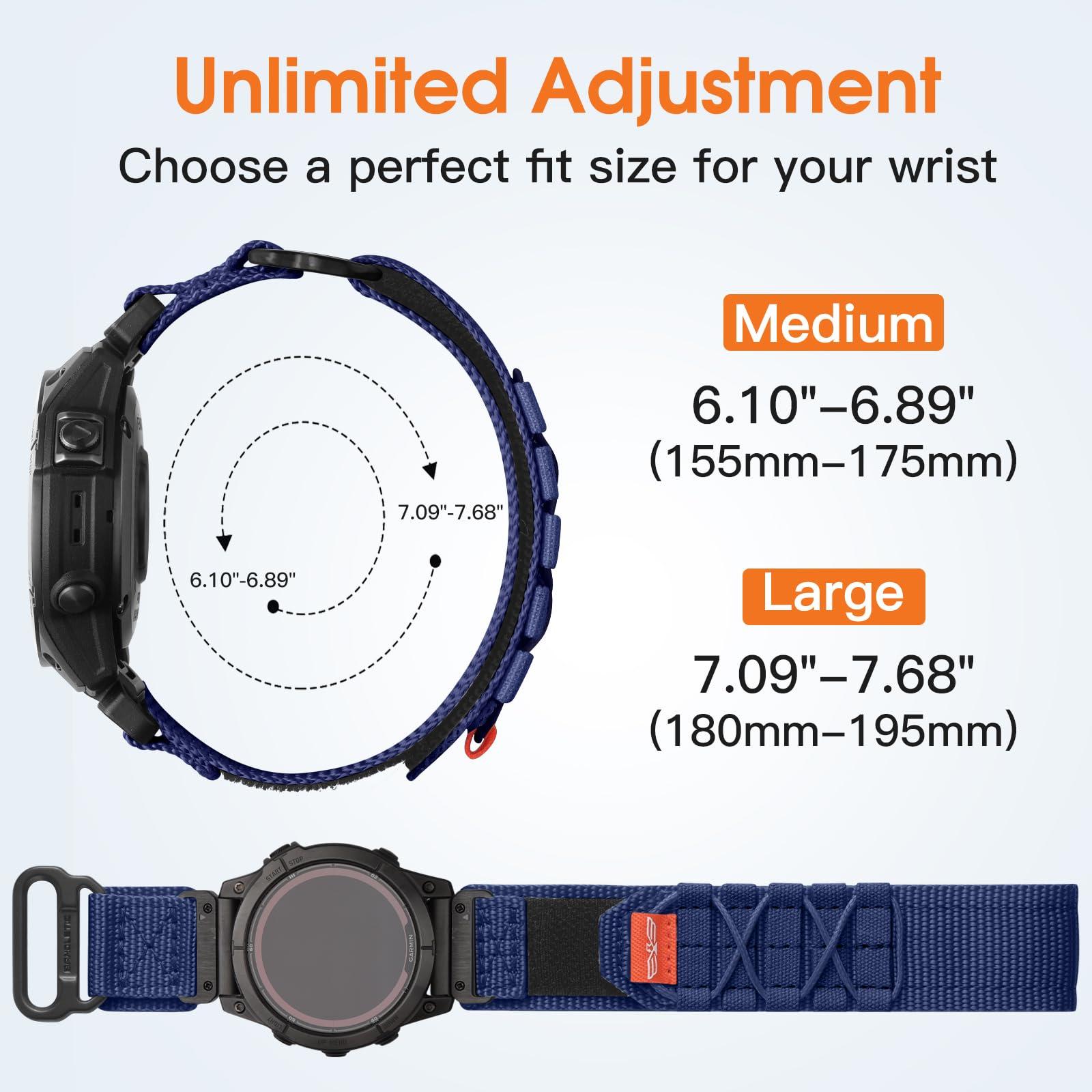 Tactical Rugged Nylon Band + Stainless Steel Silicone Band Compatible with Garmin Instinct Watch Bands - Image 4