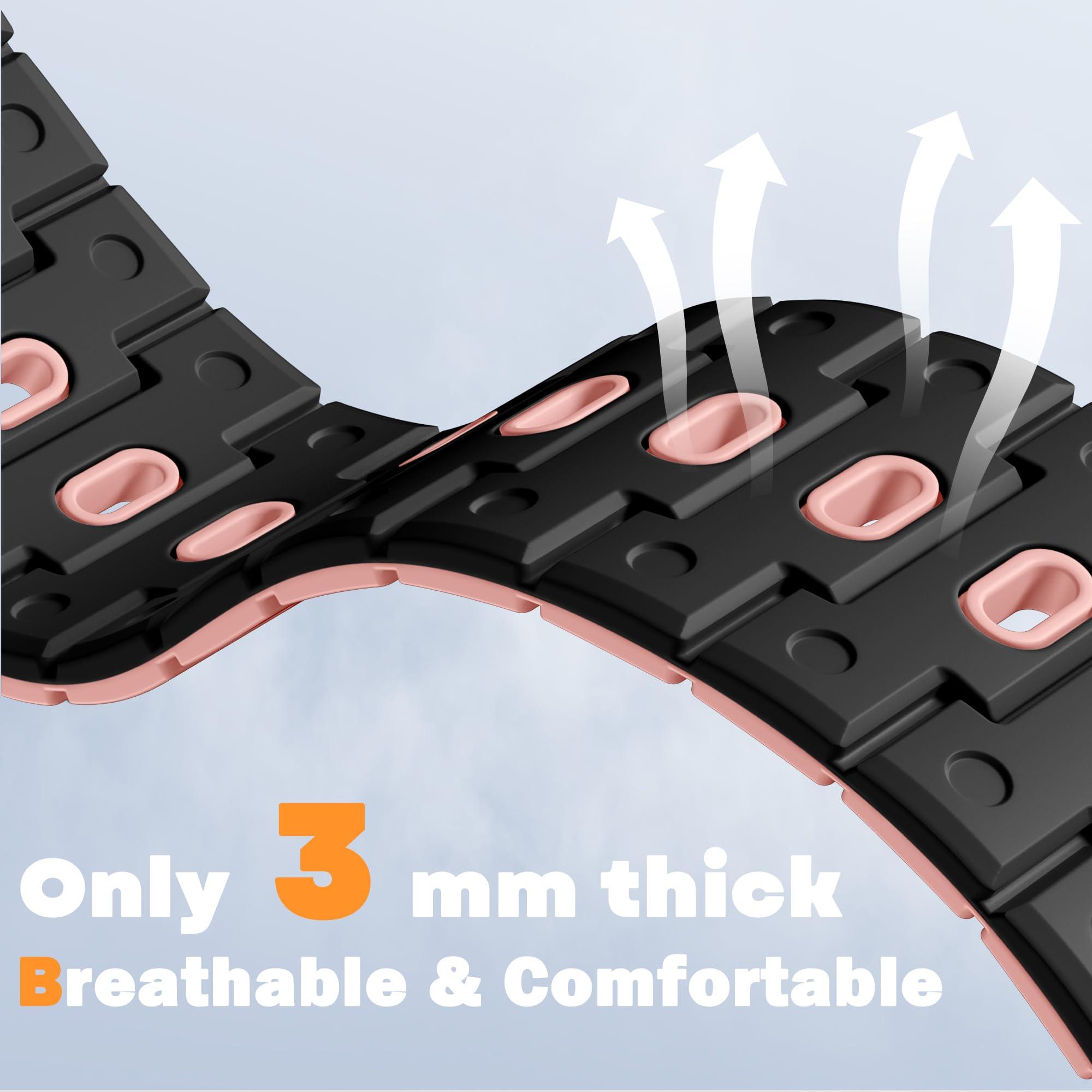 Bandletic Nylon Strap + Magnetic Silicone Watch Band Compatible with Apple Watch Strap Ultra/Ultra 2 49mm 46mm 45mm 44mm 42mm for iWatch Series SE/Ultra/Ultra 2/Series 9 8 7 6 5 4 3 2 1 - Image 9