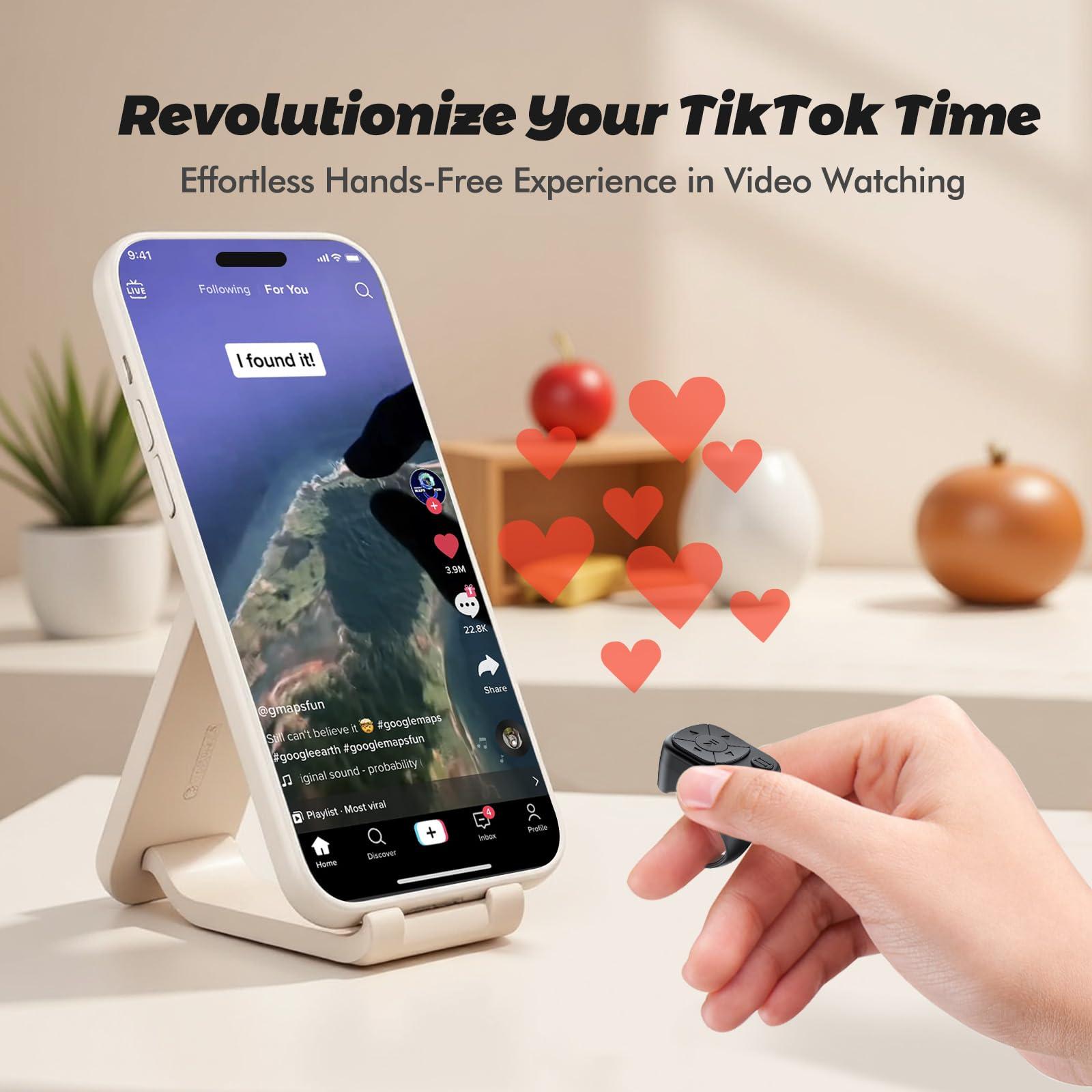 TikTok Scrolling Ring - Bluetooth Remote for TikTok, Page Turner Ring for iPad, Music Controller, iOS Android Compatible, 2 Pack (Black & Pink) - Image 3