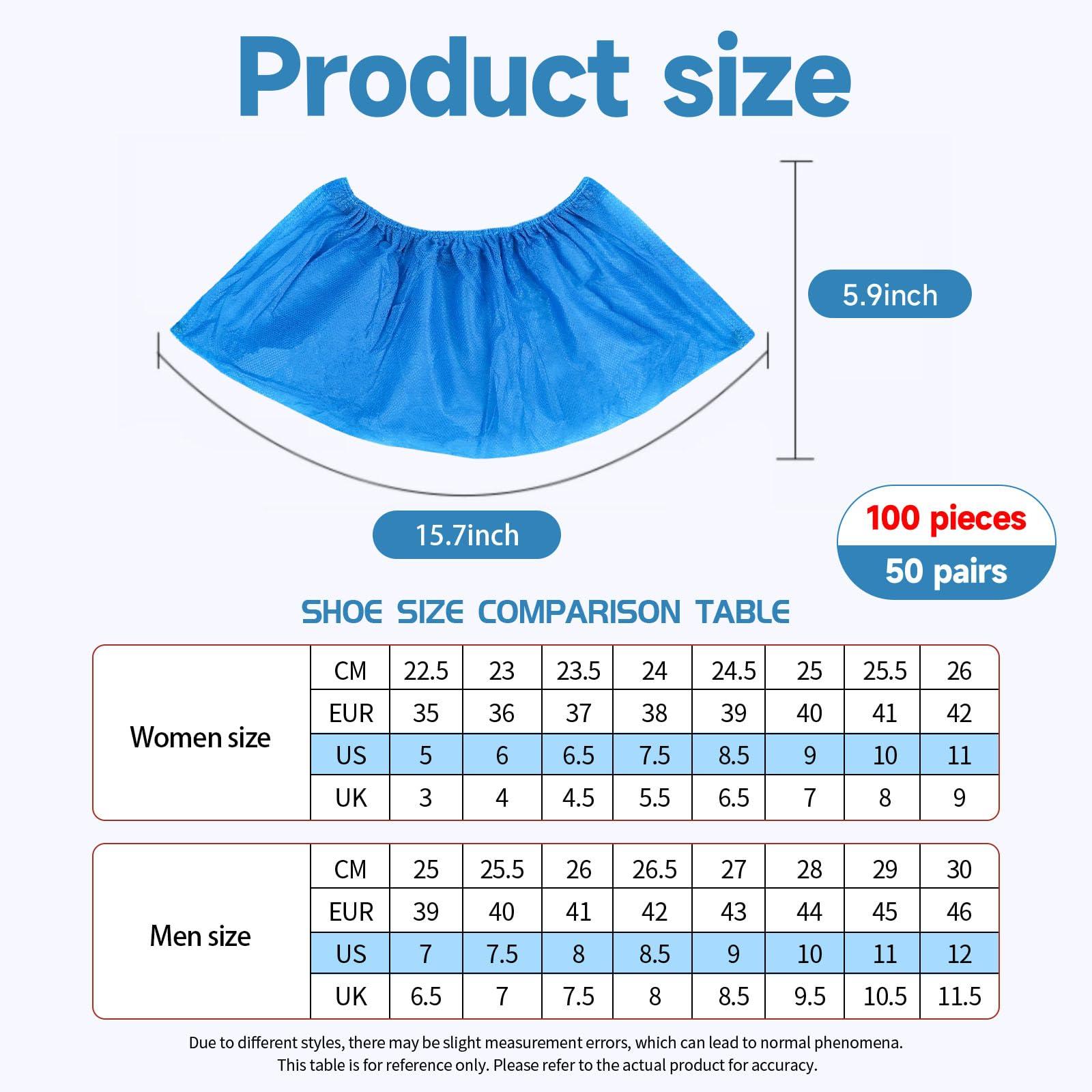 Kearning 100 Pack(50 Pairs) Shoe Covers Disposable Water-Resistant Non Slip Shoe Cover Indoor Booties for Shoes Covers Non-Woven Boot Covers Foot Covers Fits Size Up To Men 11 Women 13 House Cleaning - Image 2