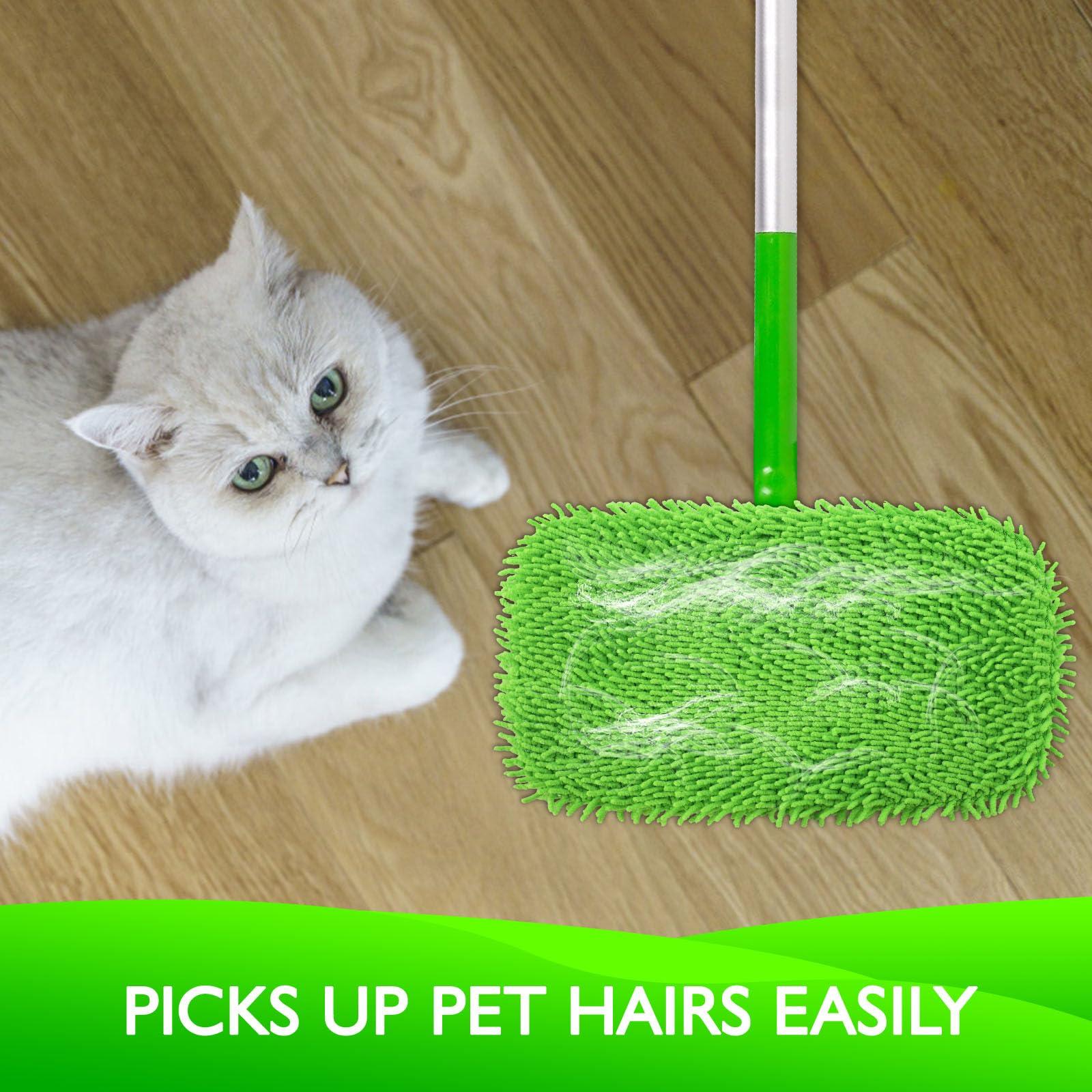 Yicotira Reusable Microfiber Mop Pads Compatible with Swiffer Sweeper- 4 Pack Dry Sweeping Cloths & Wet Mopping Cloths - Washable Wet Pads Refill for Mopping Floors (Mop is not Included) - Image 6