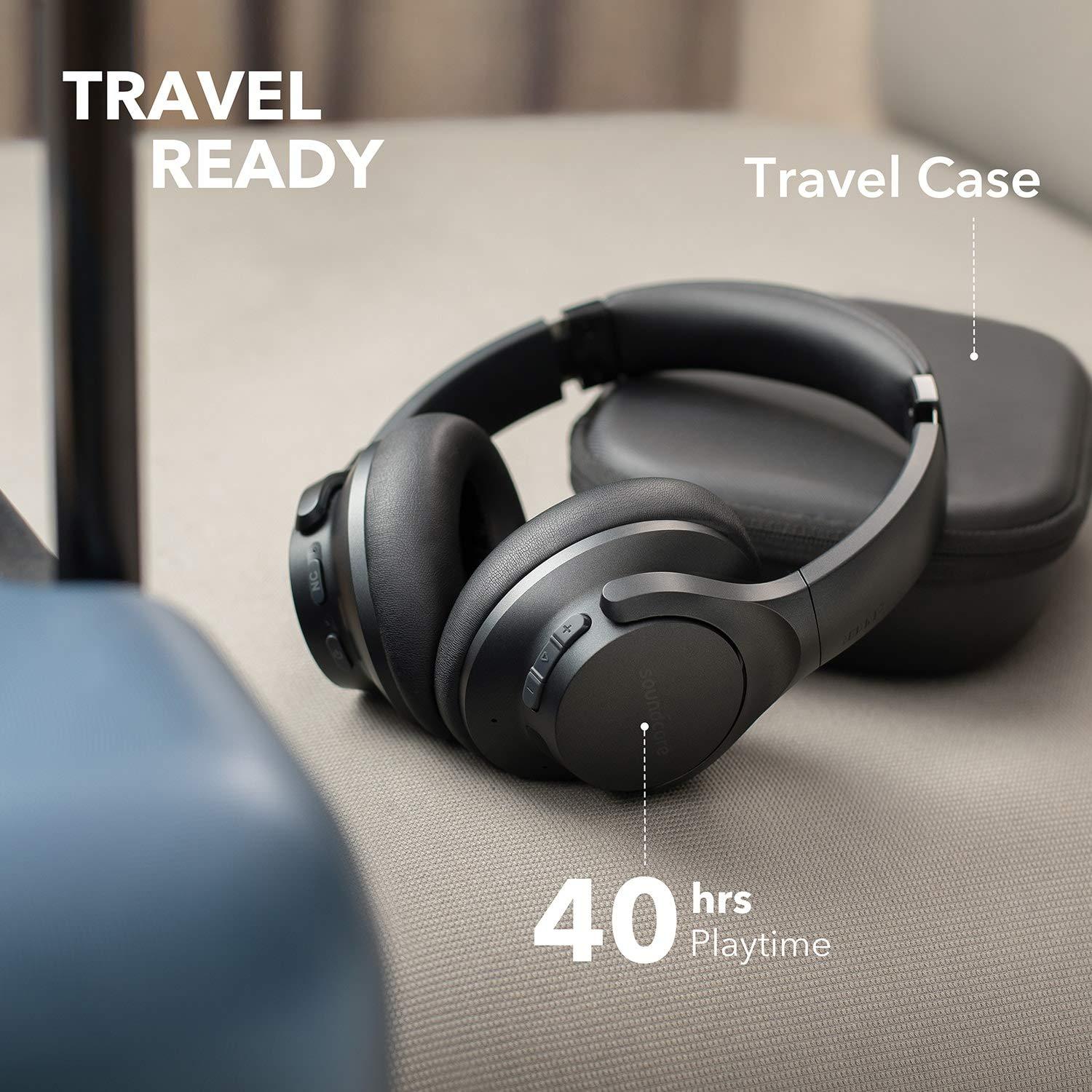 Anker Soundcore Life Q20 Hybrid Active Noise Cancelling Headphones, Wireless Over Ear Bluetooth Headphones with 40H Playtime, Hi-Res Audio, Deep Bass, Memory Foam Ear Cups and Headband for Travel,Work - Image 5