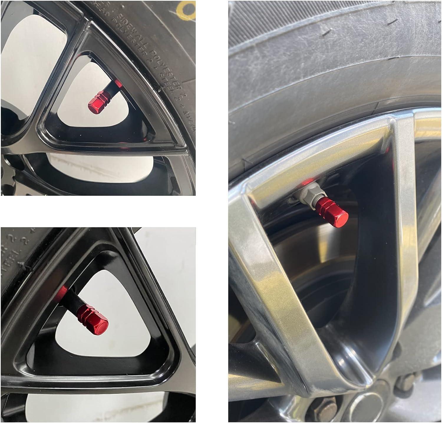 JUSTTOP Car Tire Valve Stem Caps, 12pcs Air Caps Cover, Universal for Cars, SUVs, Bike, Trucks and Motorcycles-Red - Image 5