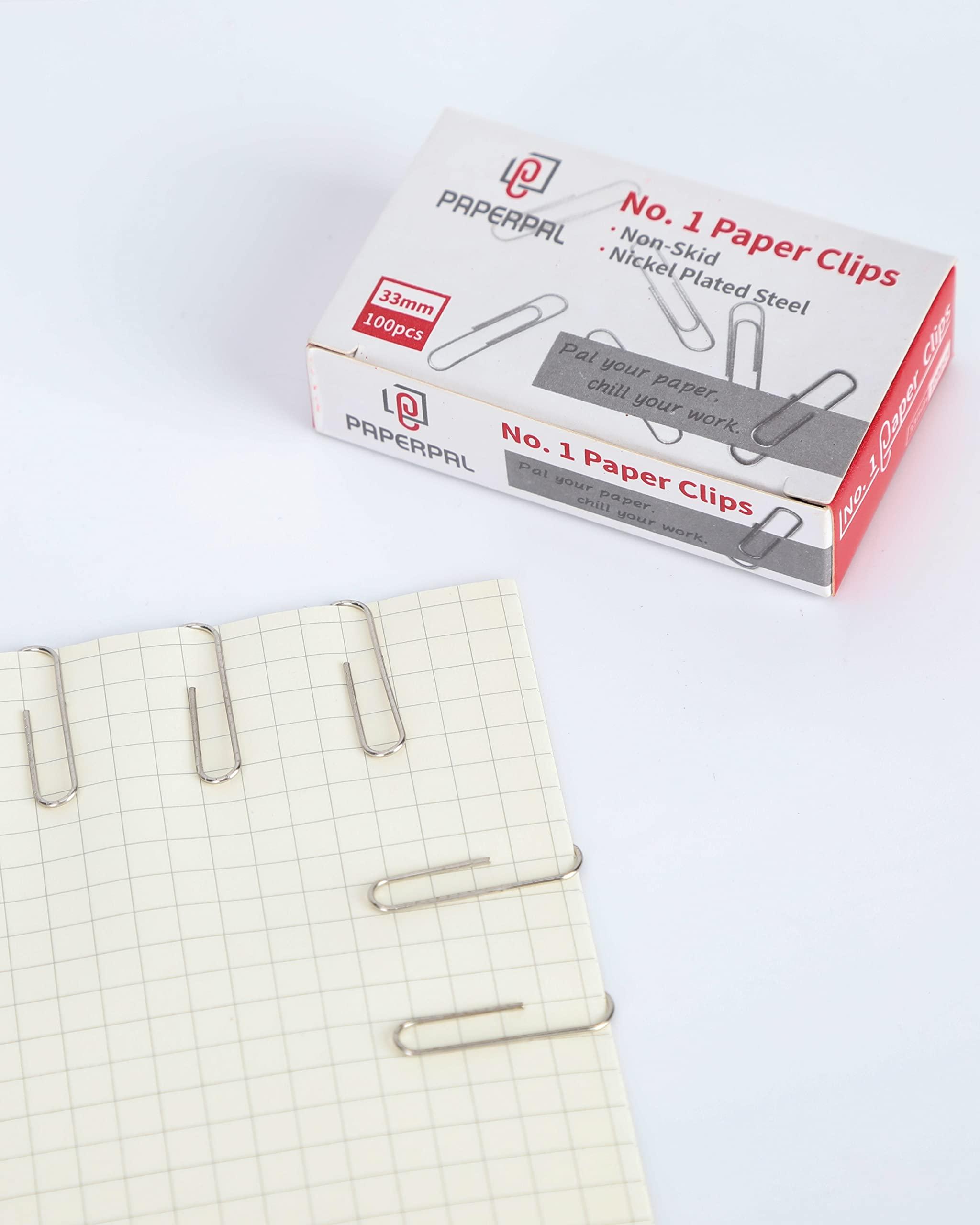 PAPERPAL #1 Nonskid Paper Clips, 600 Medium Paperclips for Office School & Personal Use, Daily DIY, 1-2/7" Silver Heavy Duty Non-Skid Paper Clip Standard Size(6 Boxes of 100 Each) - Image 5