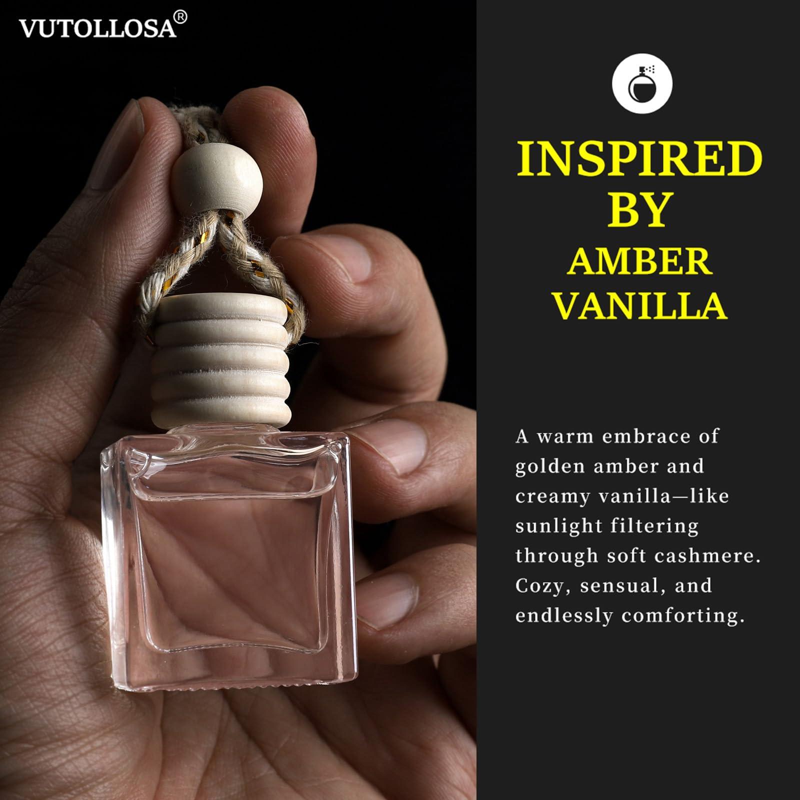 2-Pack Amber Vanilla Car Air Freshener Hanging Long Lasting Car Scent Essential Oil Diffuser Car Perfume Inspired Fragrances for Men for Women by VUTOLLOSA - Image 2