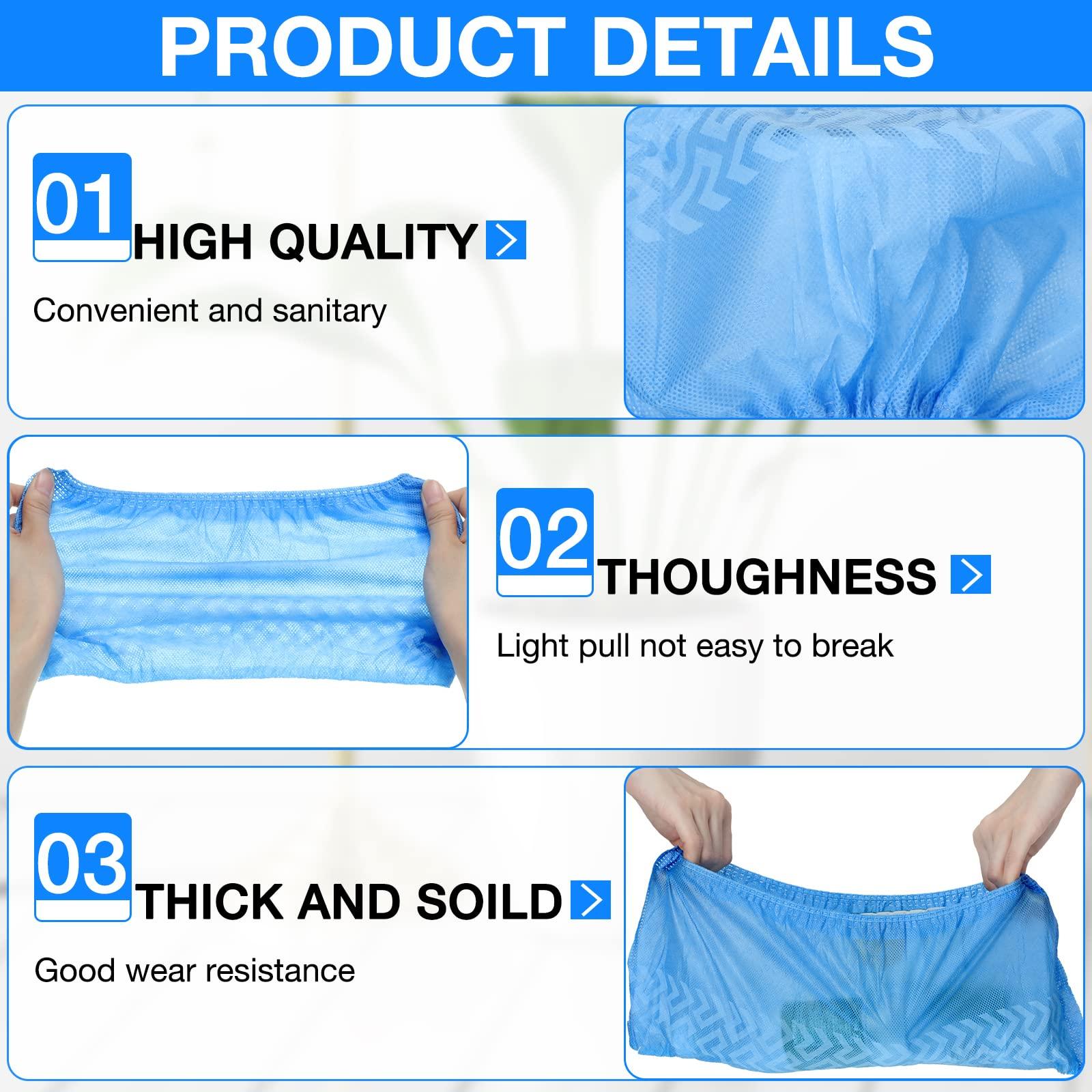 Jeere 600 Packs Disposable Boot Shoe Covers Non Slip Thick Extra Booties for Shoes Covers Durable for Men Women (Blue) - Image 4