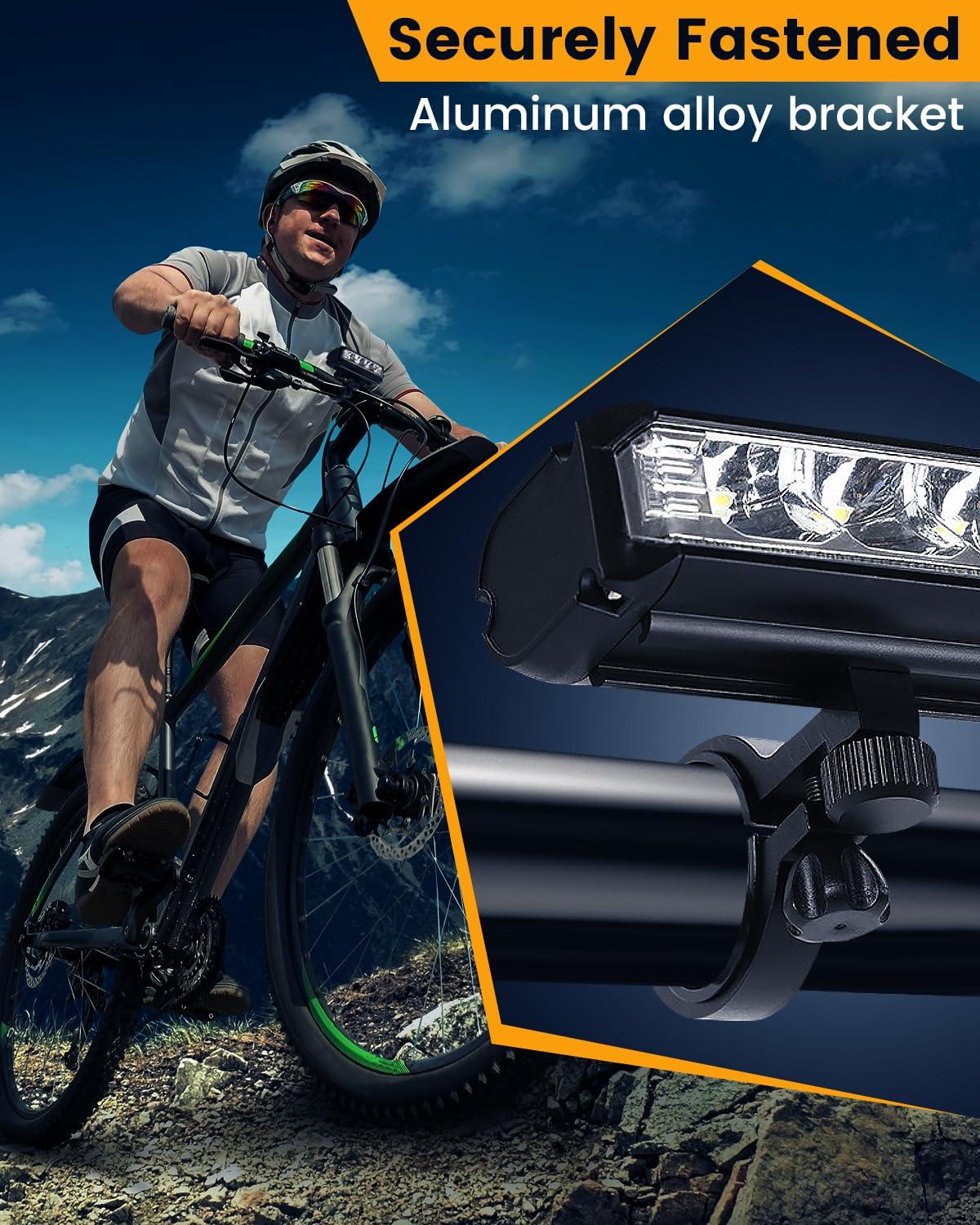 Bright Bike Light for Night Riding, USB Rechargeable Bicycle Light, Bicycle Headlight Set, Daytime Running Light, Waterproof Bike Headlight and Taillight for Adult Kid Mountain MTB Off-Road Cycling - Image 2
