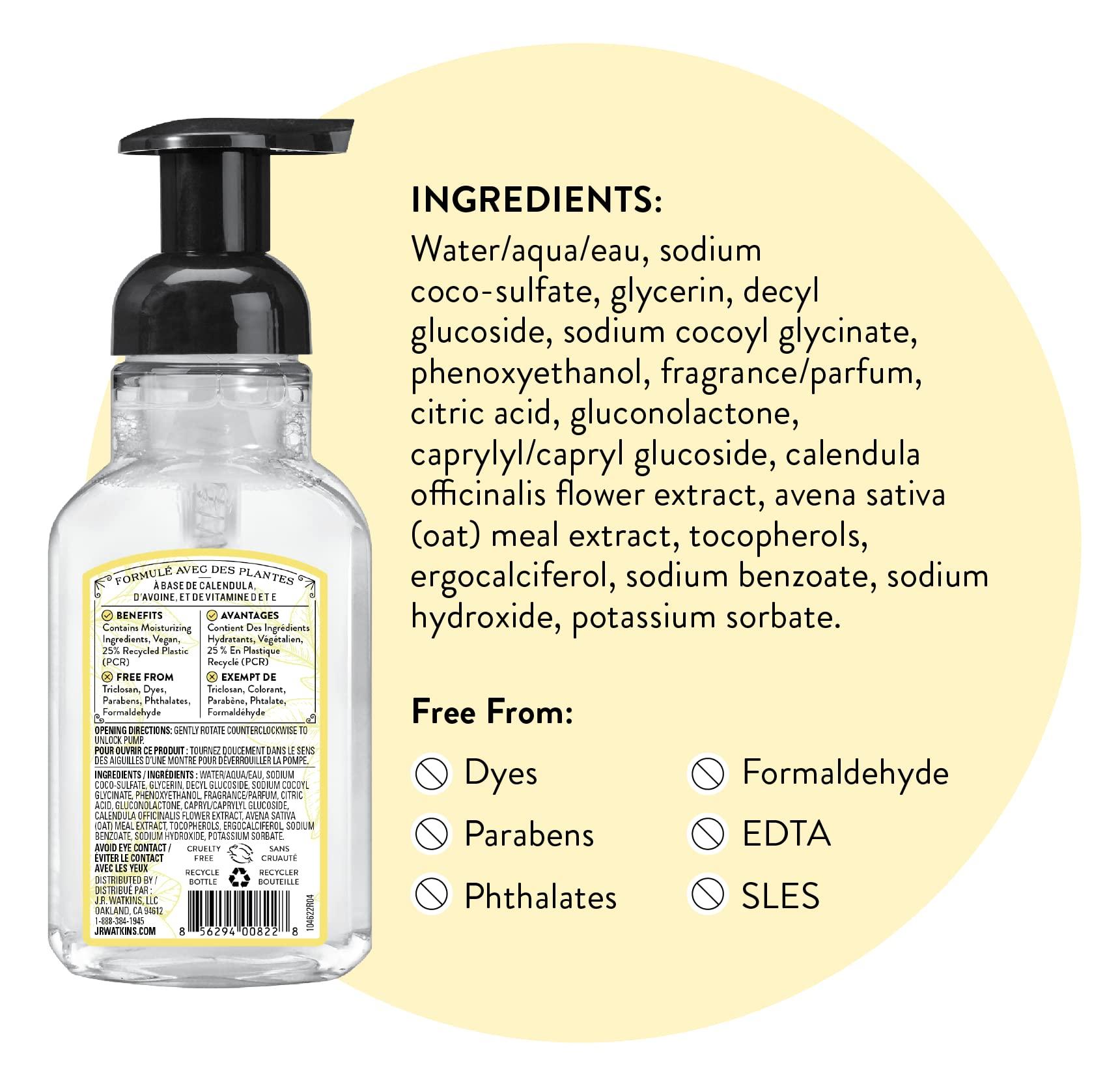 J.R. Watkins Foaming Hand Soap with Pump Dispenser, Moisturizing Foam Hand Wash, All Natural, Alcohol-Free, Cruelty-Free, USA Made, Lemon, 9 fl oz, 3 Pack - Image 6