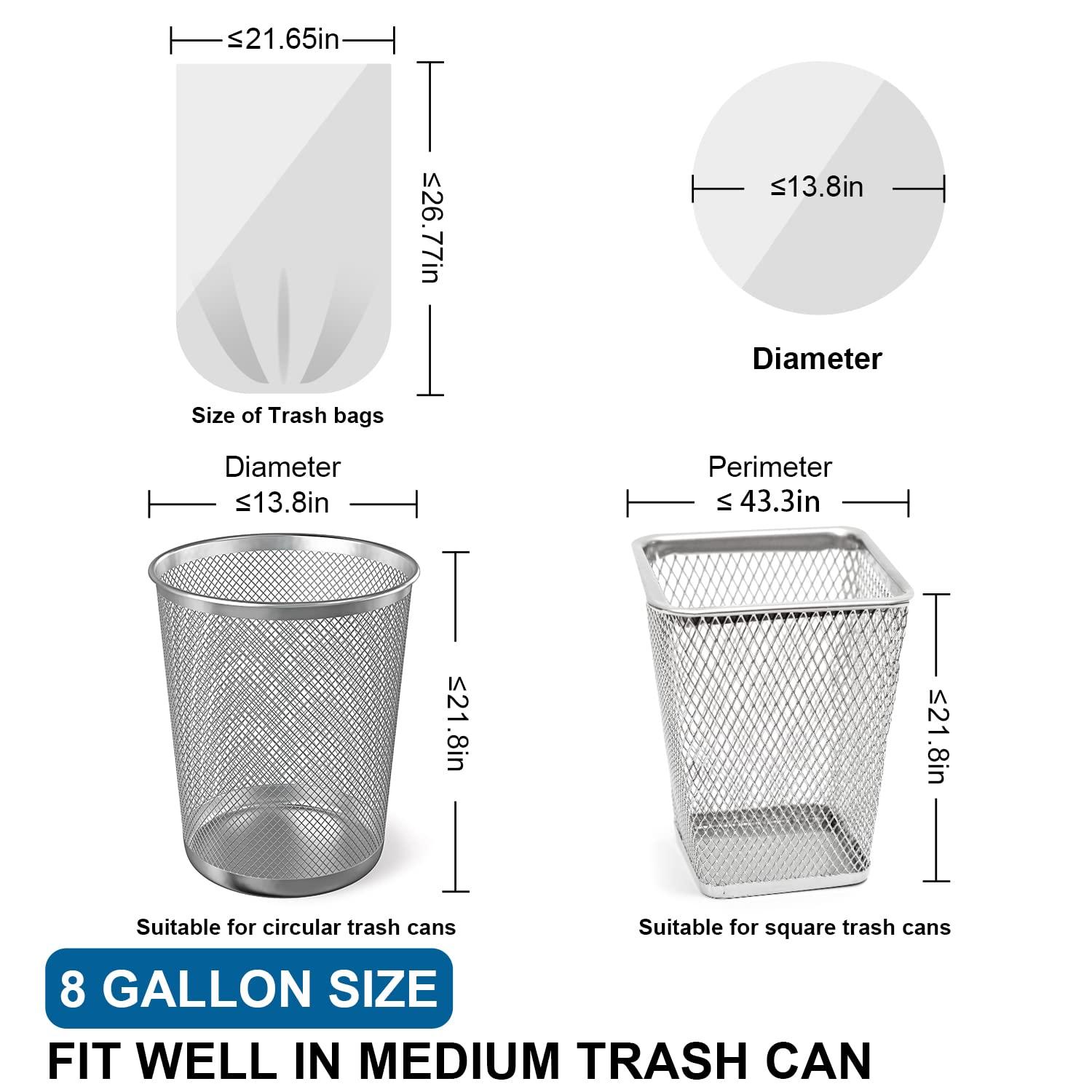 T.FORING 8 Gallon Trash Bags Drawstring 1.2 Mil - 100 Count White Medium Garbage Bags Unscented, 30 Liter Thick Plastic Trash Can Liners for Home Kitchen Bathroom - Image 2