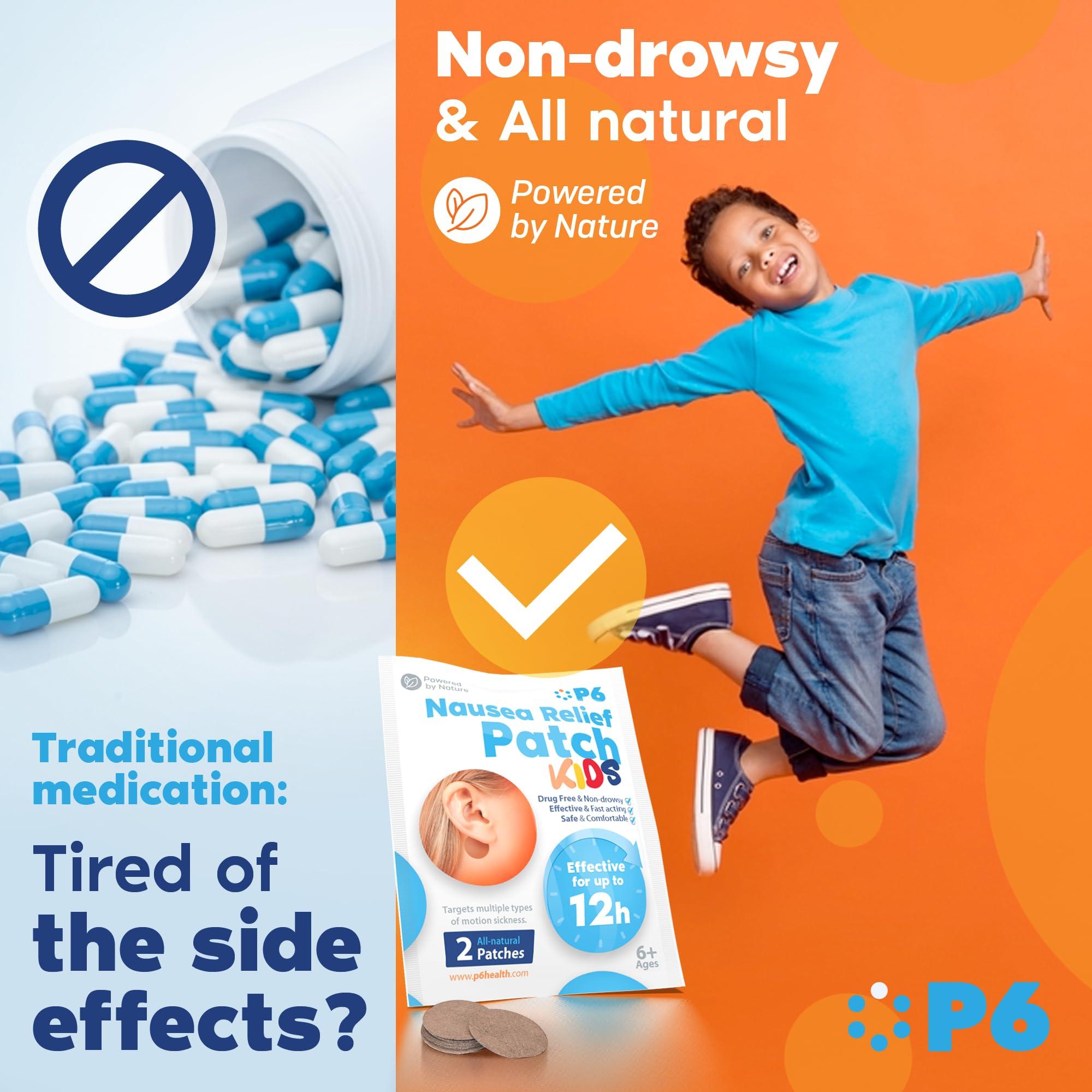 P6 Motion Sickness Patches for Kids - All Natural Sea Sickness Patches for Cruise and Car - Non Drowsy Motion Patch for Children - Safe Motion Sickness Patch for Travel - Image 2