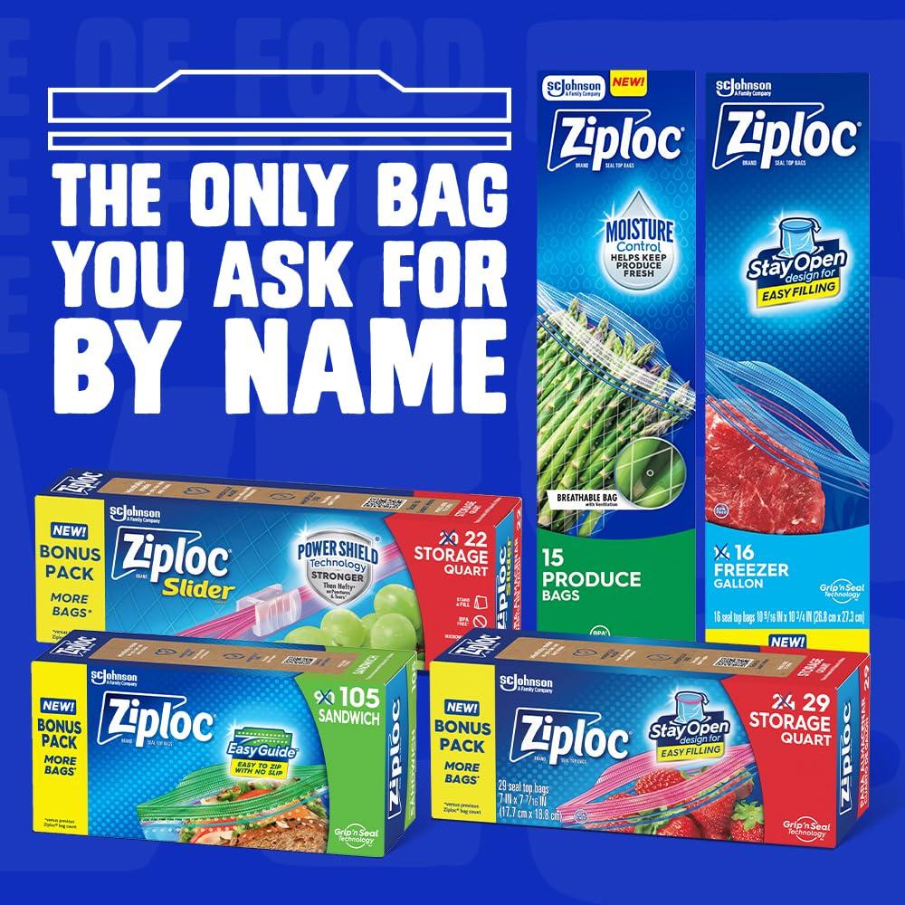 Ziploc Half Gallon Food Storage Freezer Bags, Grip 'n Seal Technology for Easier Grip, Open, and Close, 40 Bags Total - Image 7