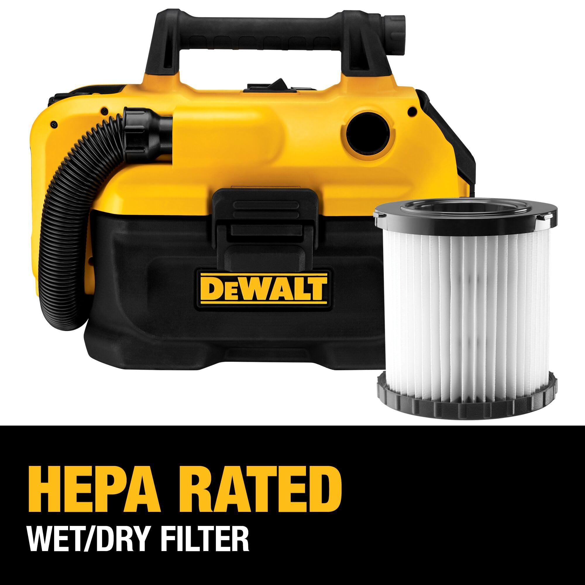 DEWALT 20V MAX Cordless Wet-Dry Vacuum, Portable Shop Vac, 2 Gallon Tank Capacity, Tool Only (DCV580H) - Image 3