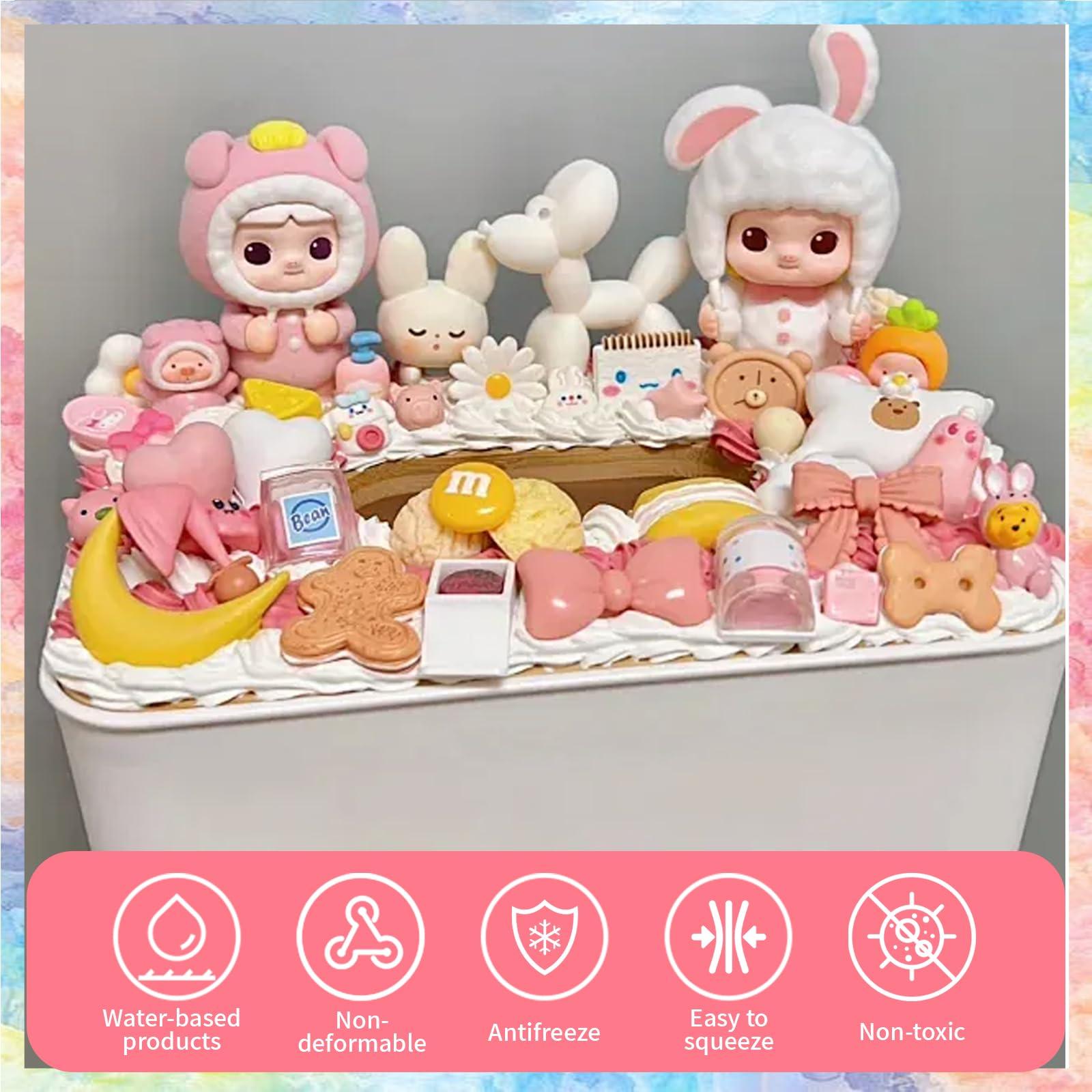 10Pcs 3.5 Oz Decoden Cream Kit, Pearlescent Rainbow Theme Simulation Fake Whipped Cream Glue, Deco Cream, Suitable for DIY Crafts and Phone Case Decoration(Pearlescent 10 Colors) - Image 5