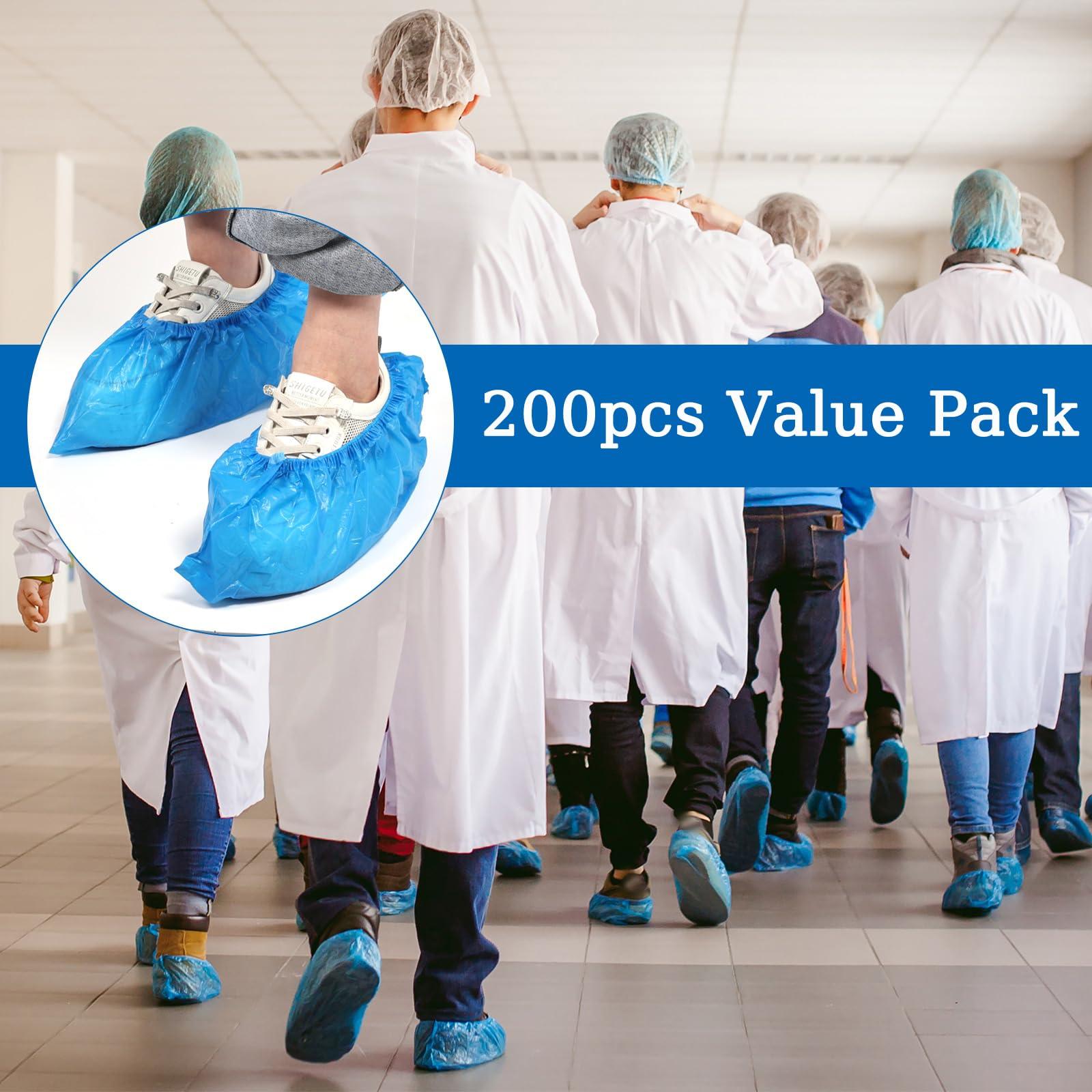 Yzurbu 200pcs Disposable Shoe Covers, Thickened Waterproof and Dustproof Bootie Covers, Fits Up to US Men's Size 11 and Women's Size 13 - Image 5