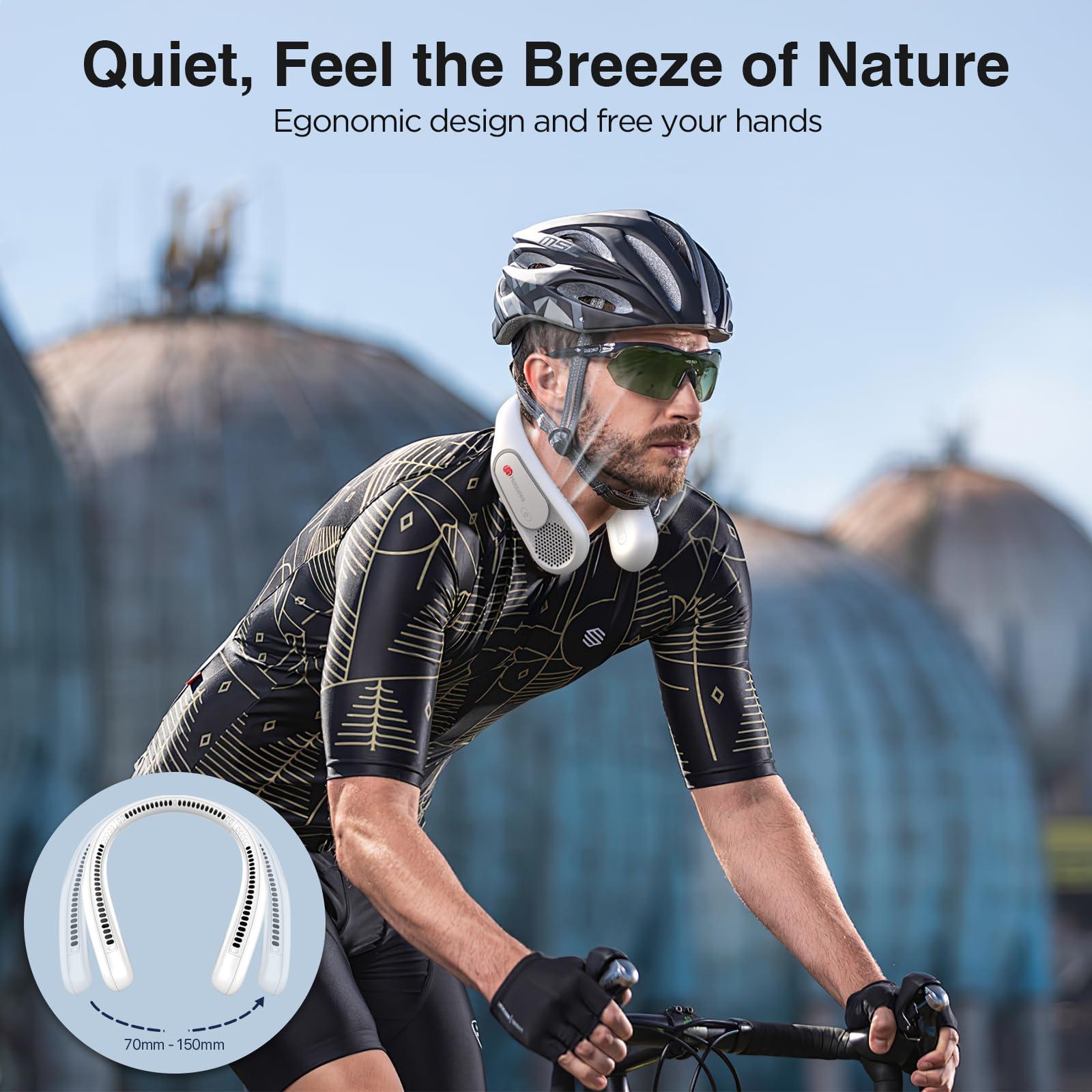 Hotsales Neck Fan, Hands Free Bladeless Neck Fans Portable Rechargeable, 6000 mAh Battery Operated Wearable Personal Fan, Cooling Neck Fan, 3 Speeds, USB Fan Gifts for Men, Women, Travel, Outdoor - Image 7