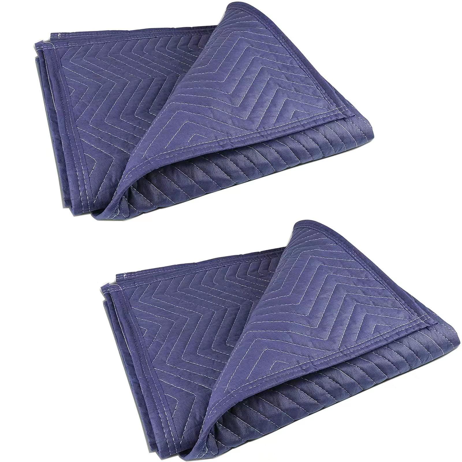 PONGHEI 2 Moving Blankets 40"x 72" Heavy Duty Packing Blankets for Moving Shipping Thick Furniture Wrapping for Moving Supplies Professional Quilted Shipping Blankets