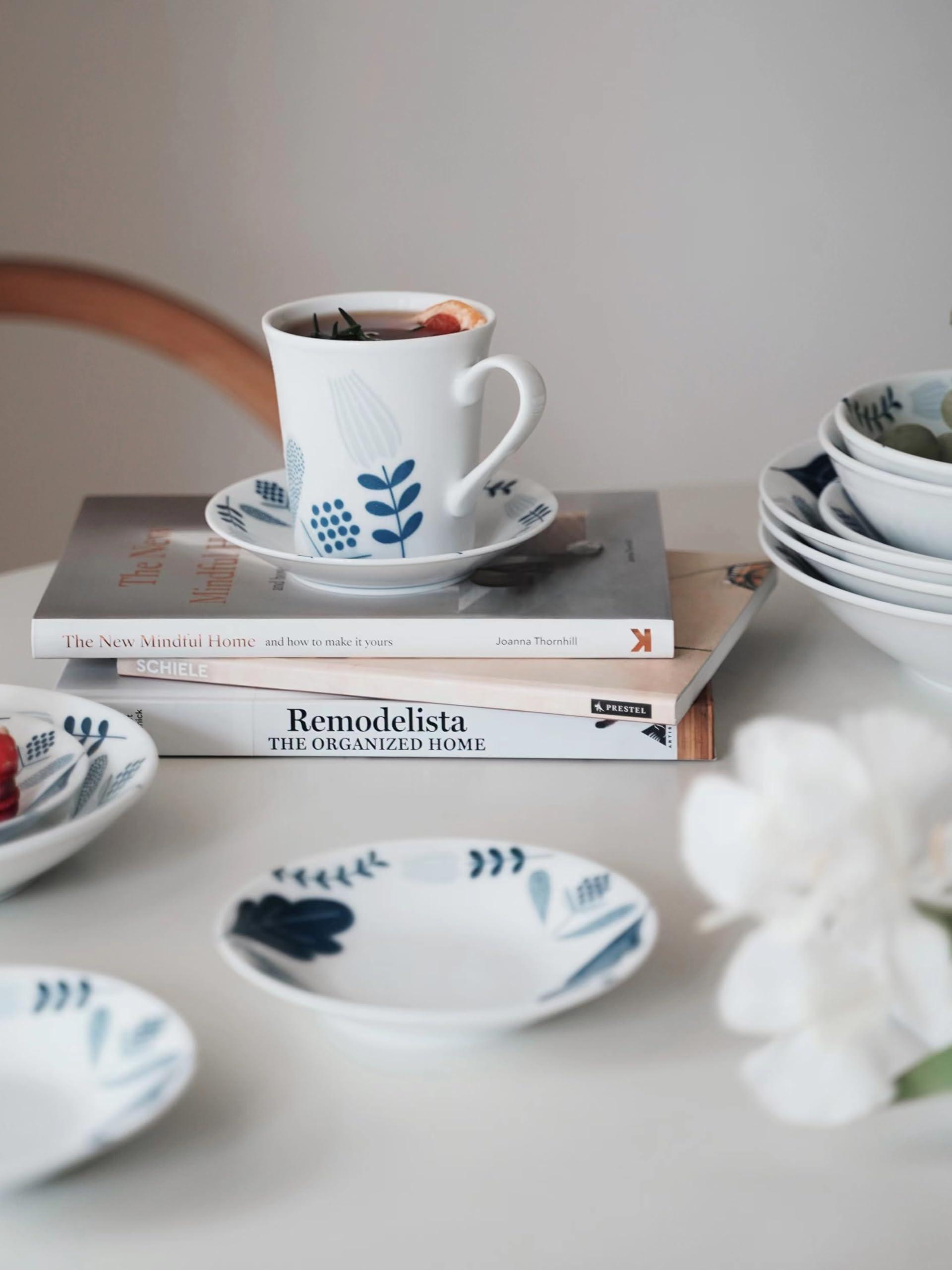 Fuukou Blue and White Porcelain Mug,Chinese Hand-Painted Coffee Mug,12 OZ Small Vintage Ceramic Tea Cup with Handle,Traditional Blue Willow Design,Microwave & Dishwasher Safe - Image 4