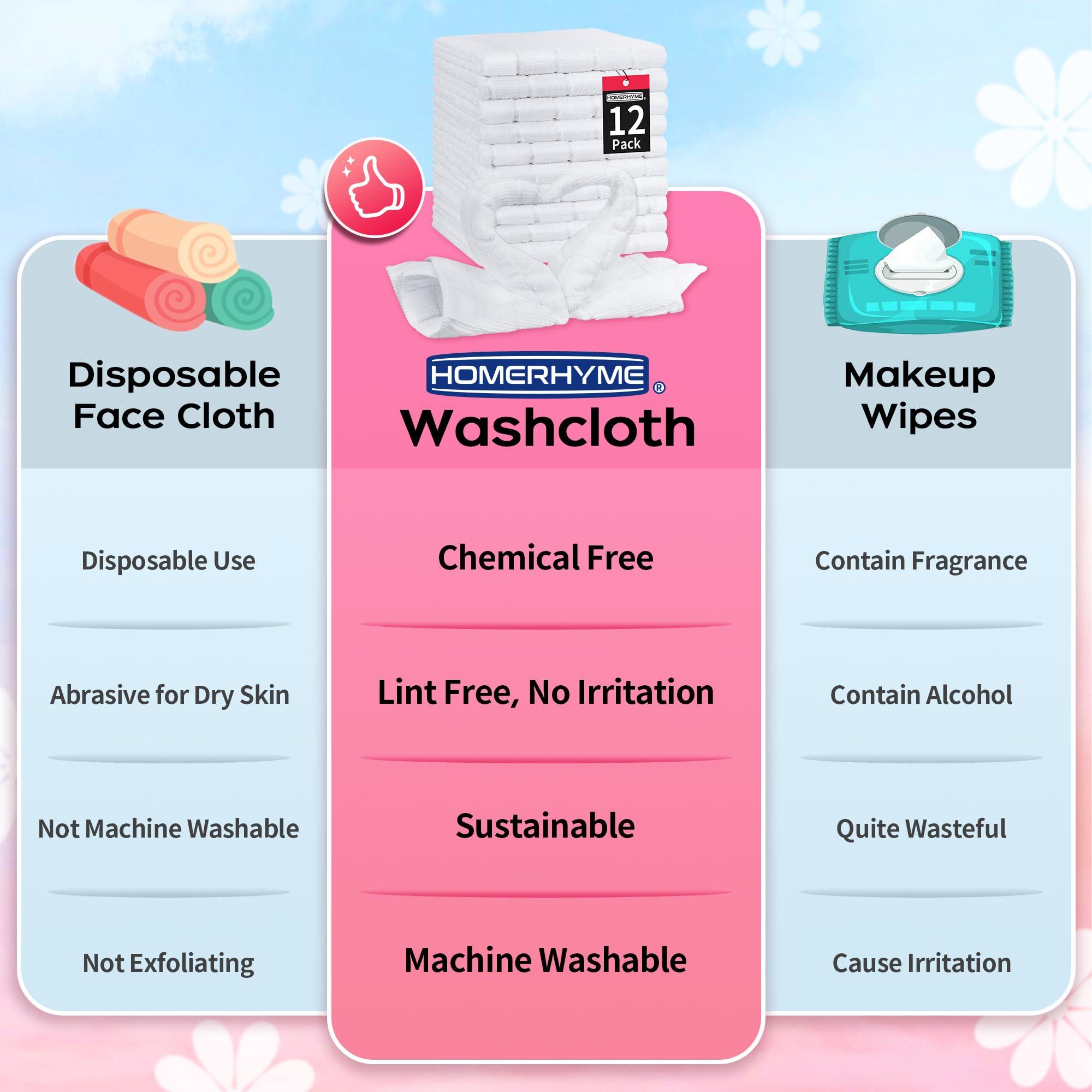 HOMERHYME Microfiber Washcloths Face Towel, 12 Pack White Towels Fingertip Washcloth, Soft Lint Free Quick Dry Bulk Absorbent Reusable Wash Cloths for Bathroom, Salon, Spa, Gym - Image 6