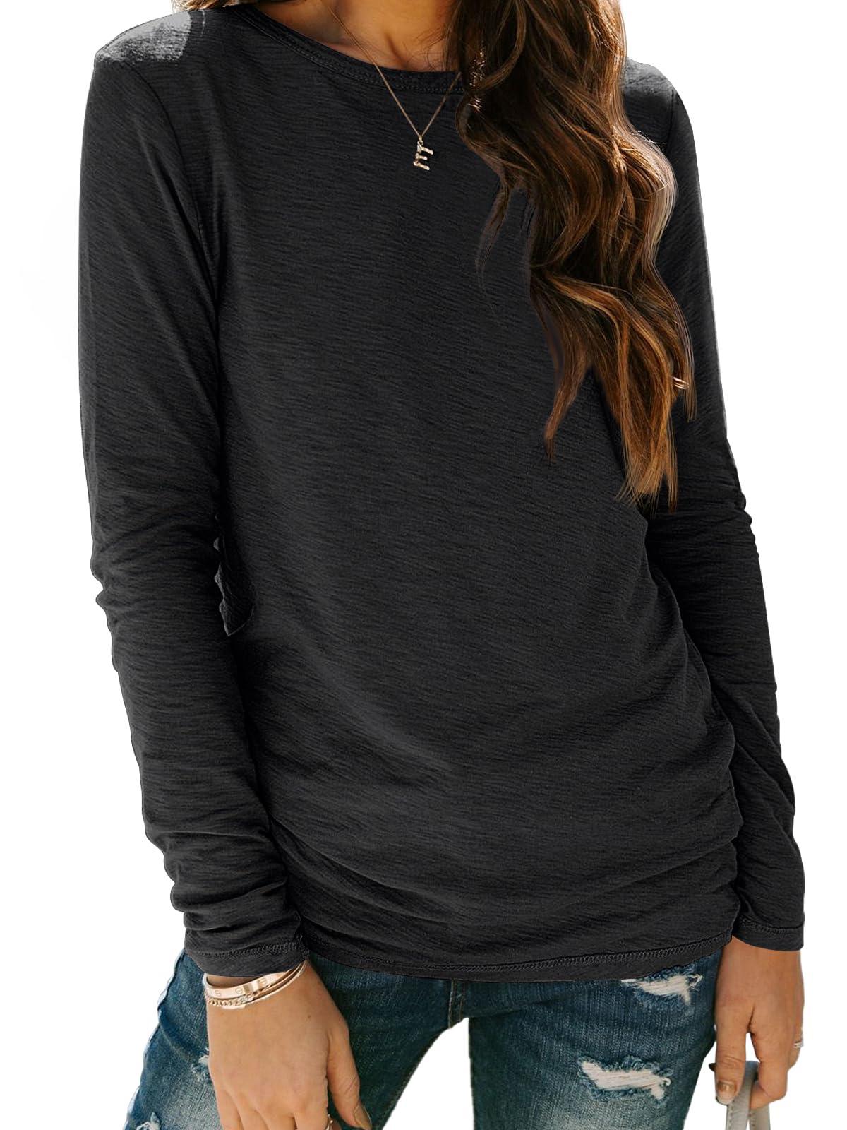AUTOMET Long Sleeve Shirts for Women Business Casual Tops Fall Fashion Outfits Basic Workout Tees Beach Vacation Clothes 2025
