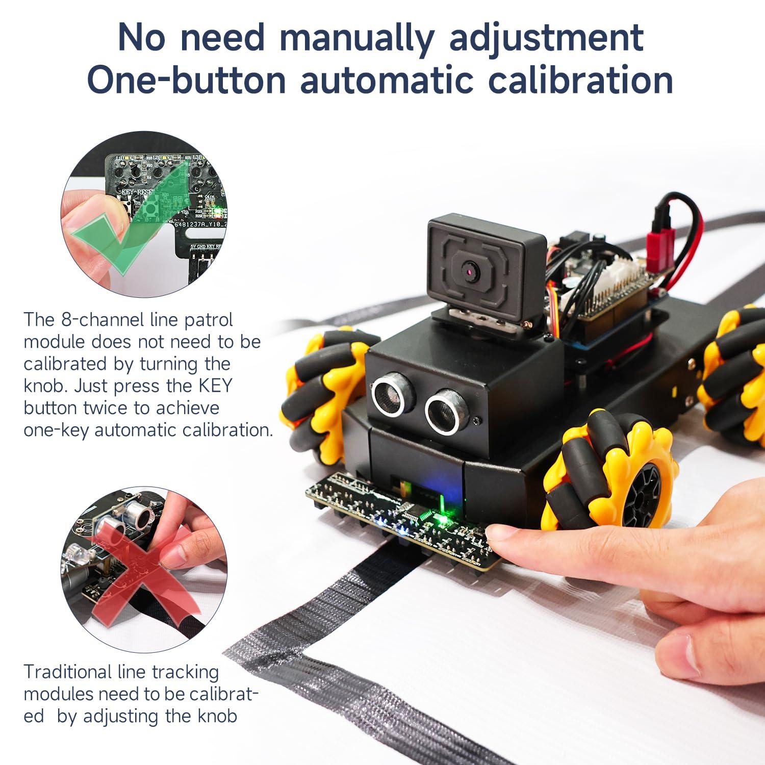 Yahboom 8-Channel Line Patrol Module Sensor 10 Pin,GPIO/IIC/USART,Suitable for RaspberryPi/STM32/UNO/Electronic Projects (8-Channel Module+PH2.0+Dupont Line+Copper Column) - Image 2
