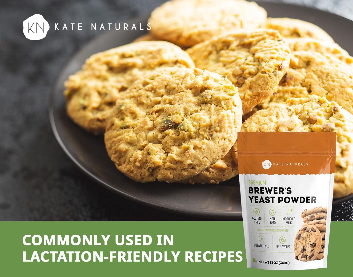 Kate Naturals Brewers Yeast Powder for Lactation Recipes & Nursing Moms. Debittered Brewer's Yeast for Lactation Cookies (12oz, Gluten Free, Non-GMO) Edible for Dogs & Ducks - Image 4