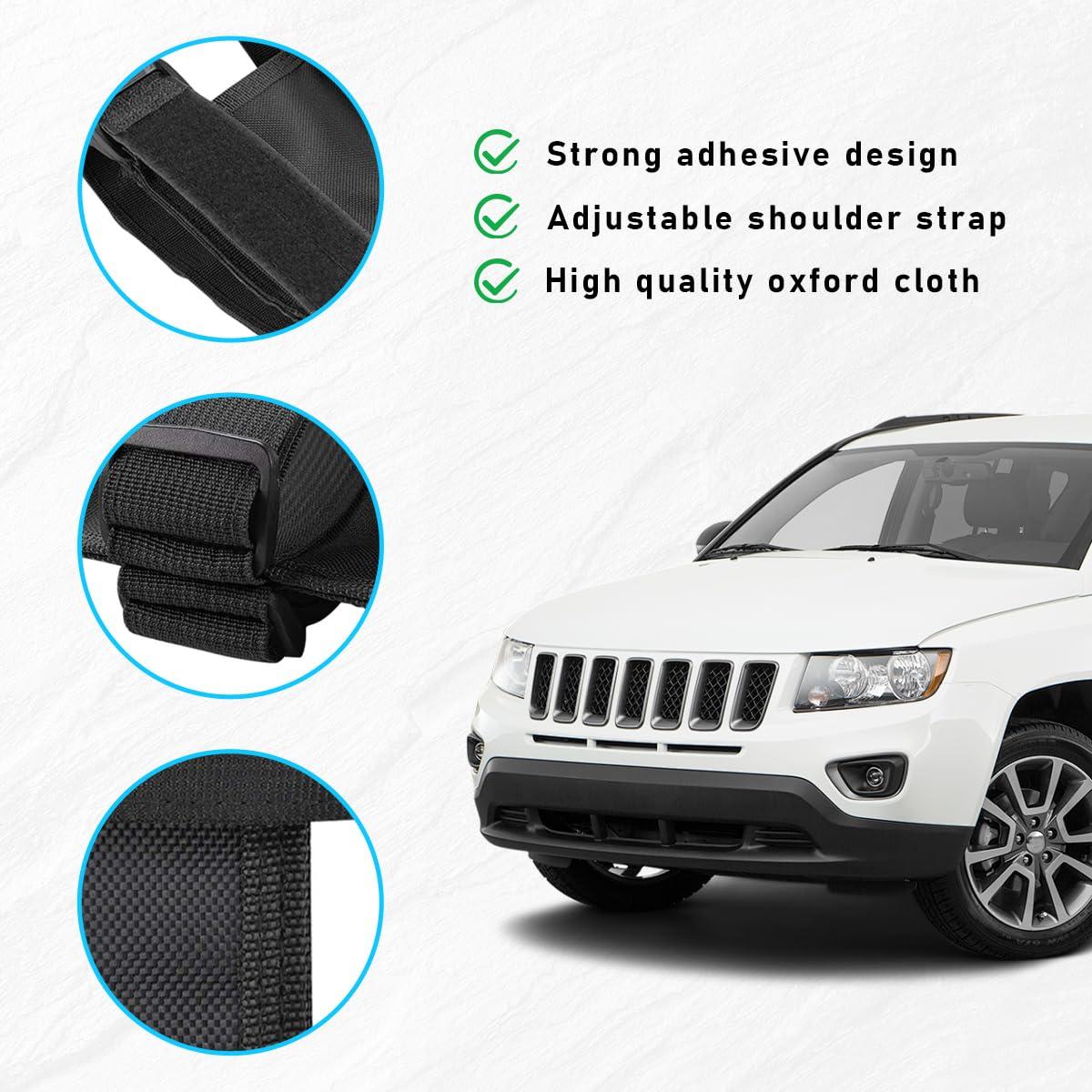 Ohleats Roll Bar Fire Extinguisher Holder, Adjustable Fire Extinguisher Mount Strap with American Flag Pattern, Car Accessories Fixed Belt for Wrangler JK JKU TJ CJ Gladiator (Black) - Image 3