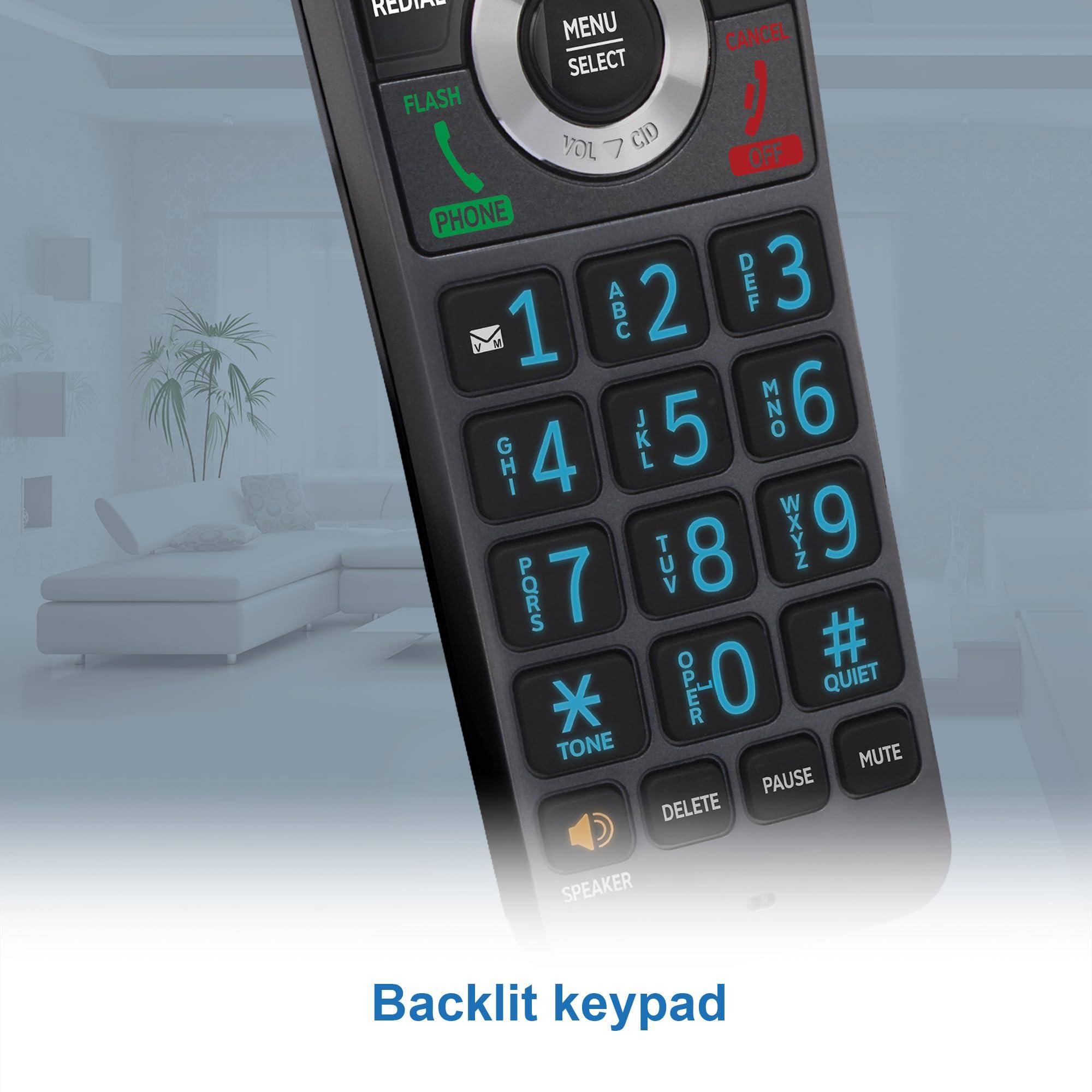 AT&T GL2101-2 DECT 6.0 2-Handset Cordless Home Phone with Call Block, Caller ID, Full-Duplex Handset Speakerphone, 2" White Backlit Display, Lighted Keypad (Graphite & Black) - Image 6