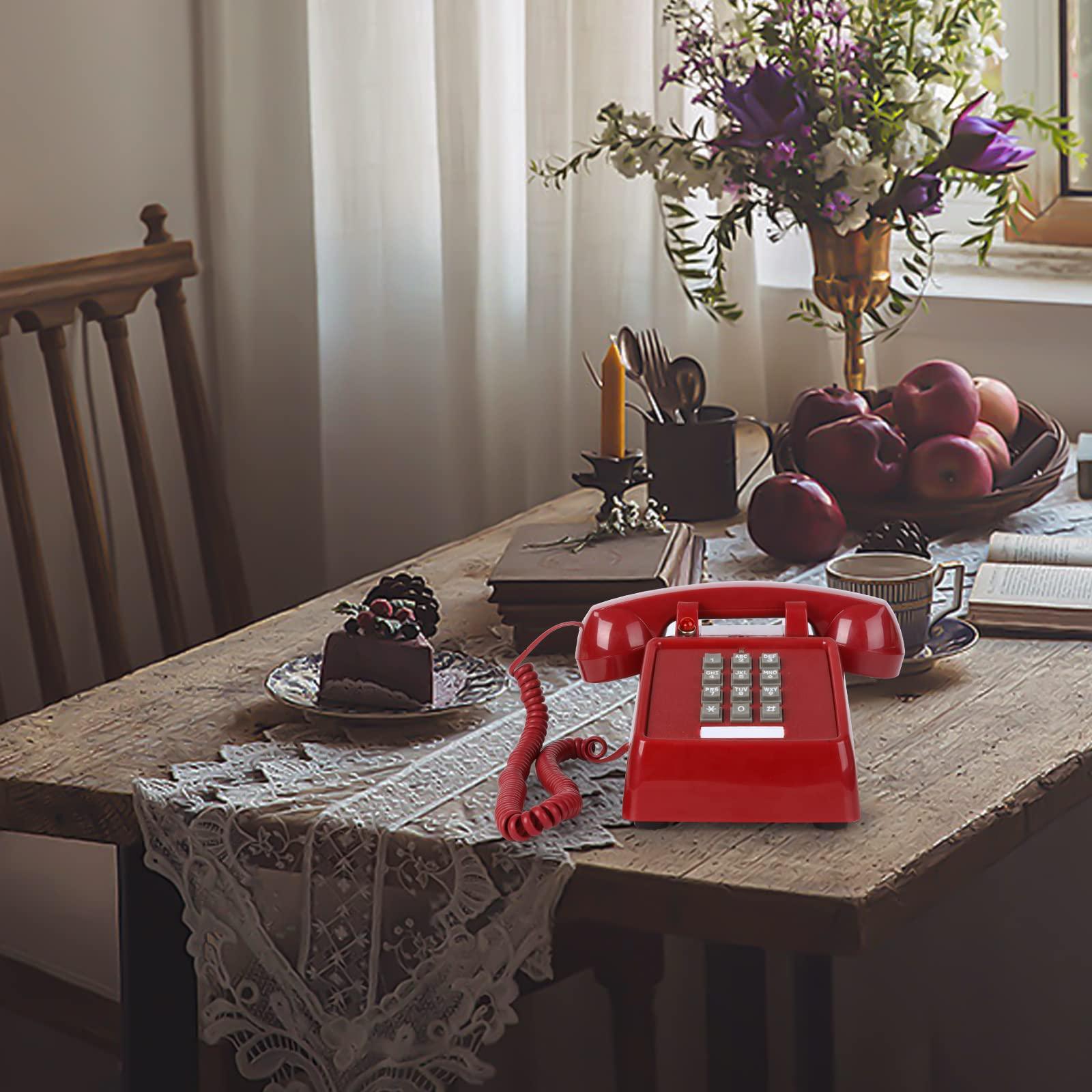 Sangyn Retro Landline Phone Classic 2500 Analog Desk Phone with Indicator Mechanical Ringer Vintage Corded Telephone Old Phone for Home School Hotel Office - Image 7