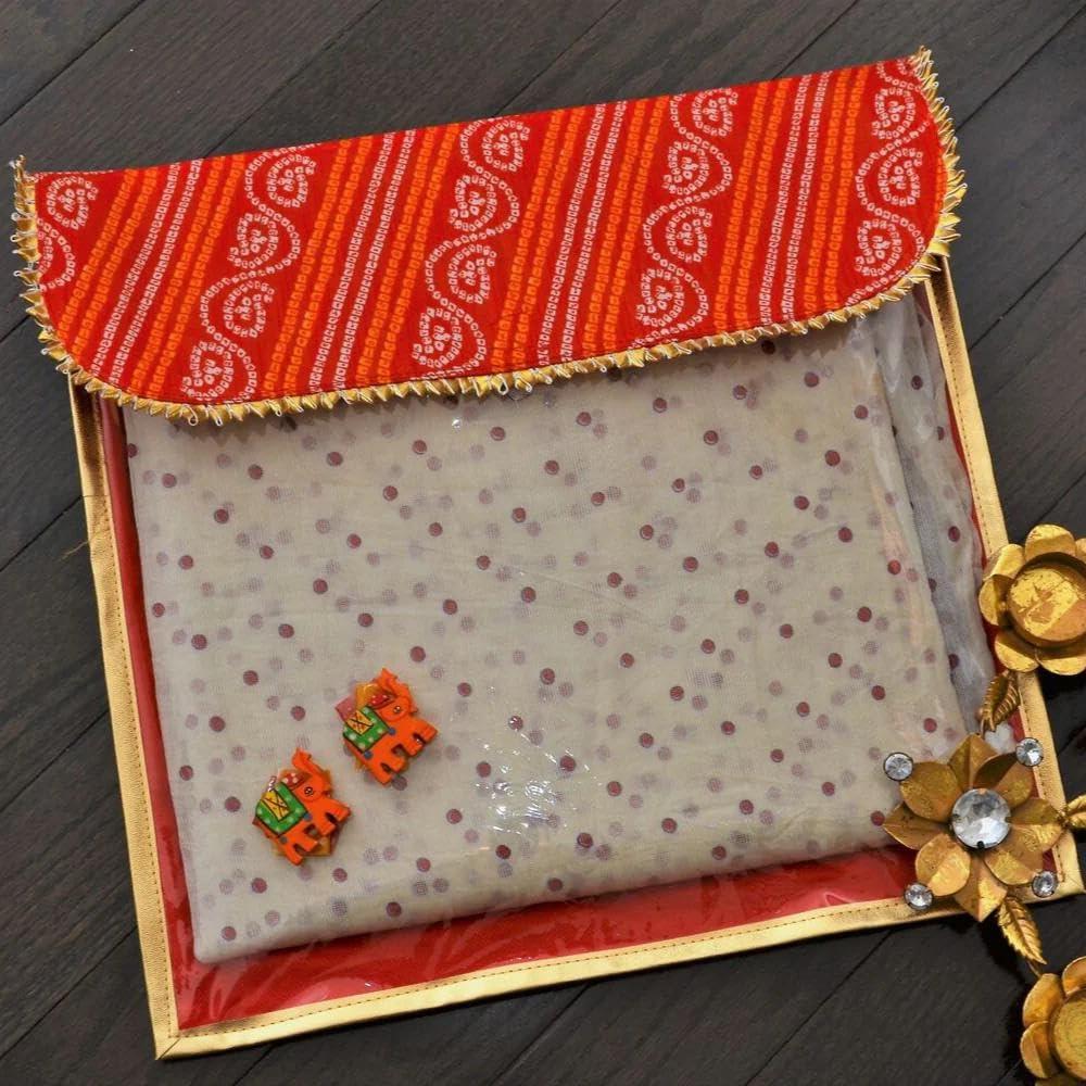 Desi Favors Saree Cover Fabric Bags, Indian Silk Saree Gifting/Storage Bag for Weddings, Reusable Cotton Saree Covers for Clothes Storage/Garment Bag, Travelling, Bulk - 16x17 Inch (Pack of 4) - Image 3