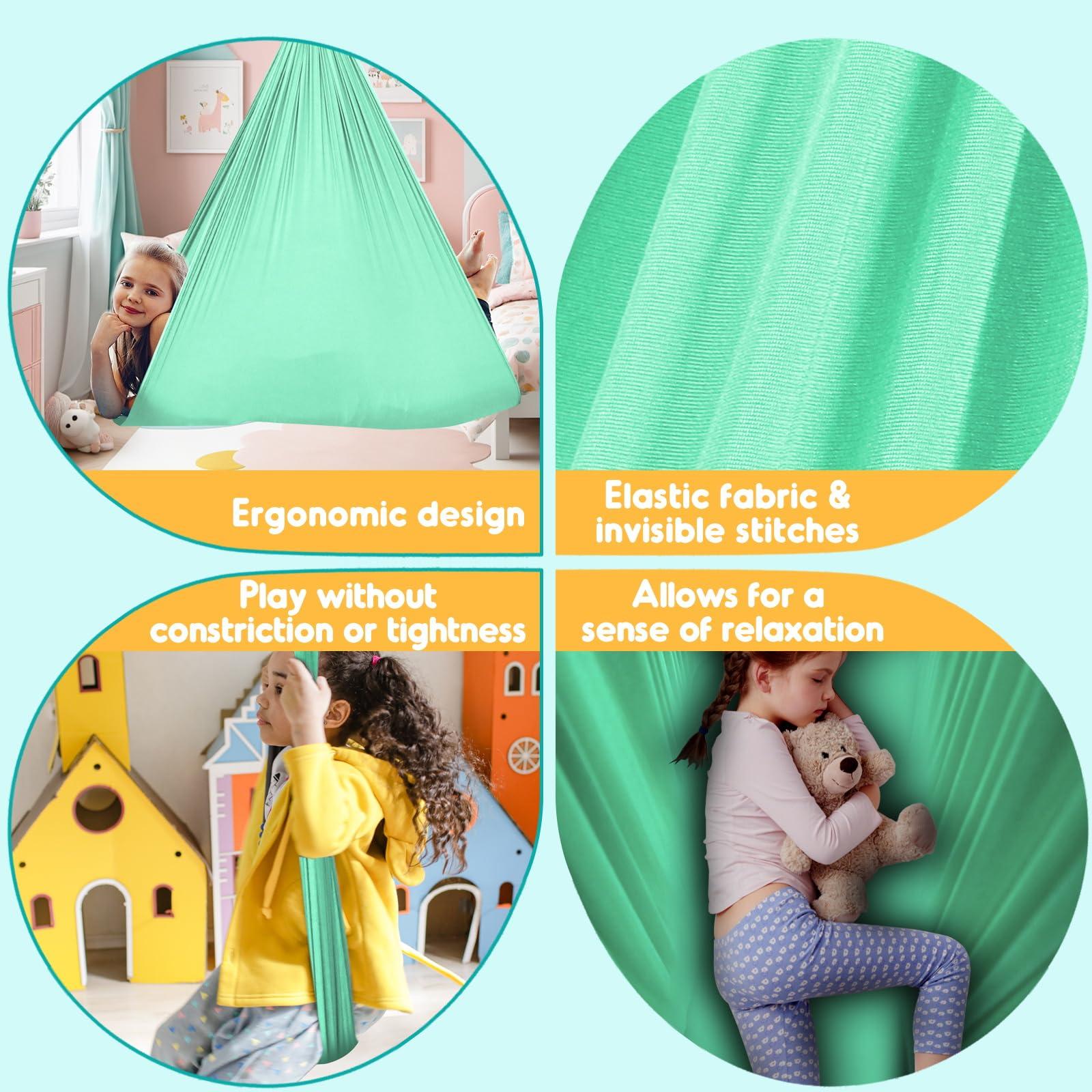 Chihee Sensory Swing Therapy Swing Hammock Indoor Outdoor for Kids,Hardware Included,Soft Breathable Nylon Cuddle Swing Joy Hammock for Child Adult with Autism,ADHD,Aspergers,Sensory Integration - Image 4