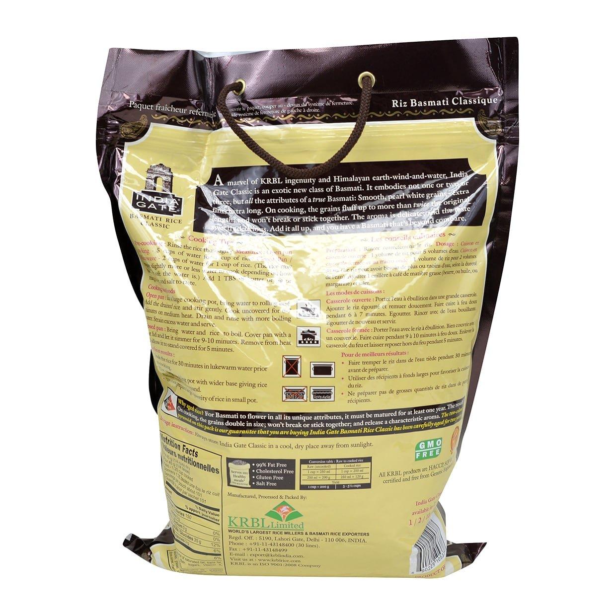 India Gate - White Basmati Rice - Classic, 10 Pound - Image 2
