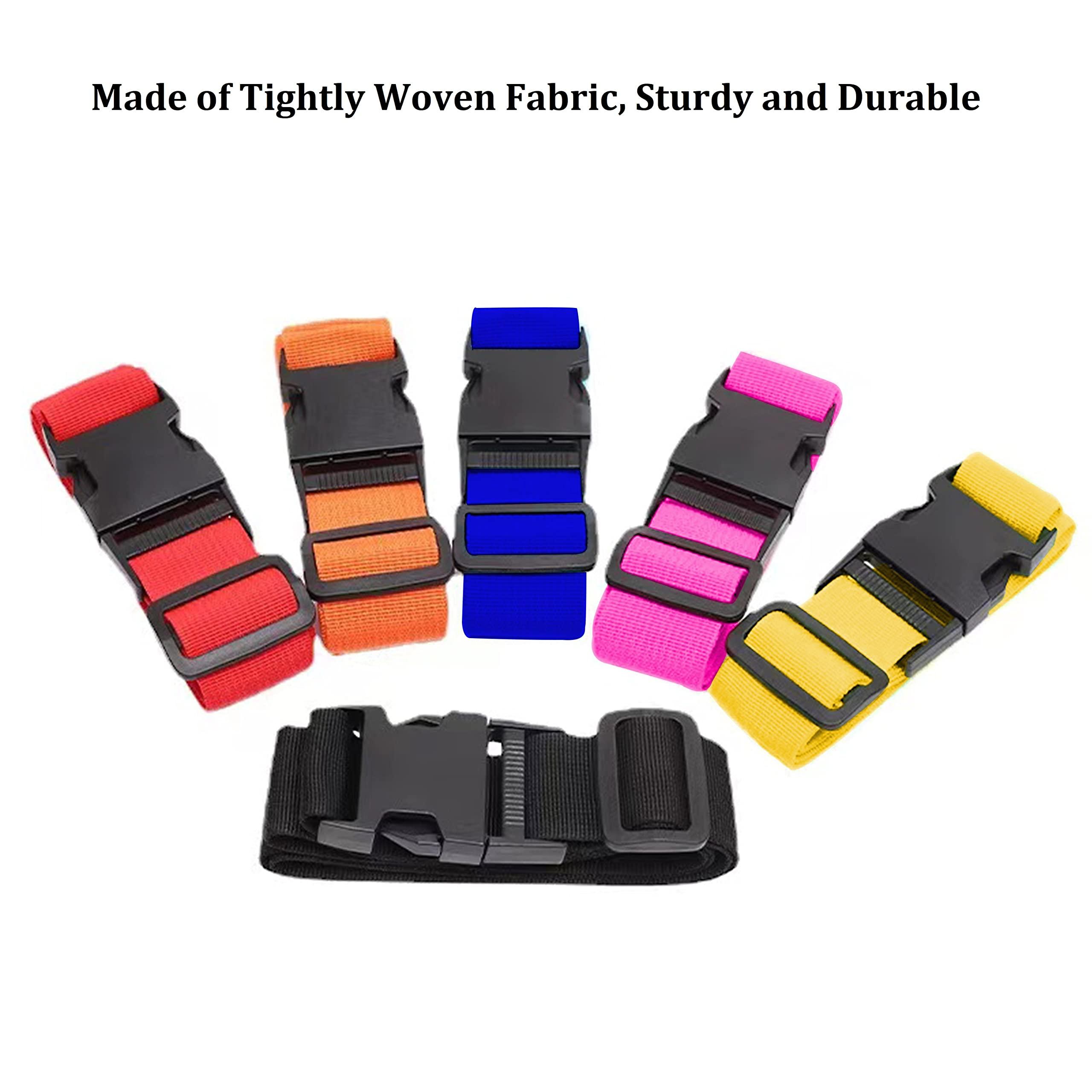 2 Pack Suitcase Straps, Bright Color Adjustable Luggage Belts, TSA Approved (Red) - Image 4