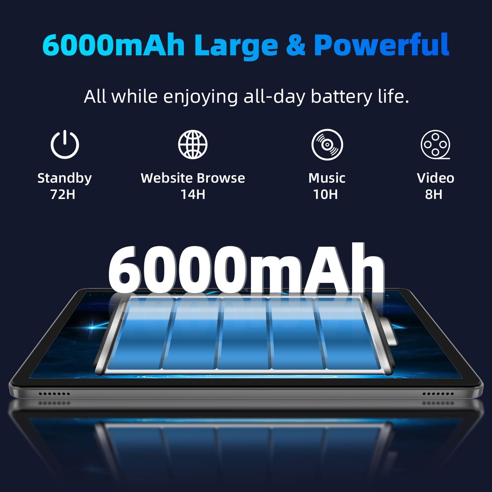 Android 14 Tablet,10 inch Tablets, Octa Core Processor, 10GB+64GB+512GB Expansion, 1280x800 HD IPS Display Screen, Wi-Fi6, Dual Camera, 6000mAh Battery Tablet PC,Support Widevine L1 Google Kids Space - Image 3
