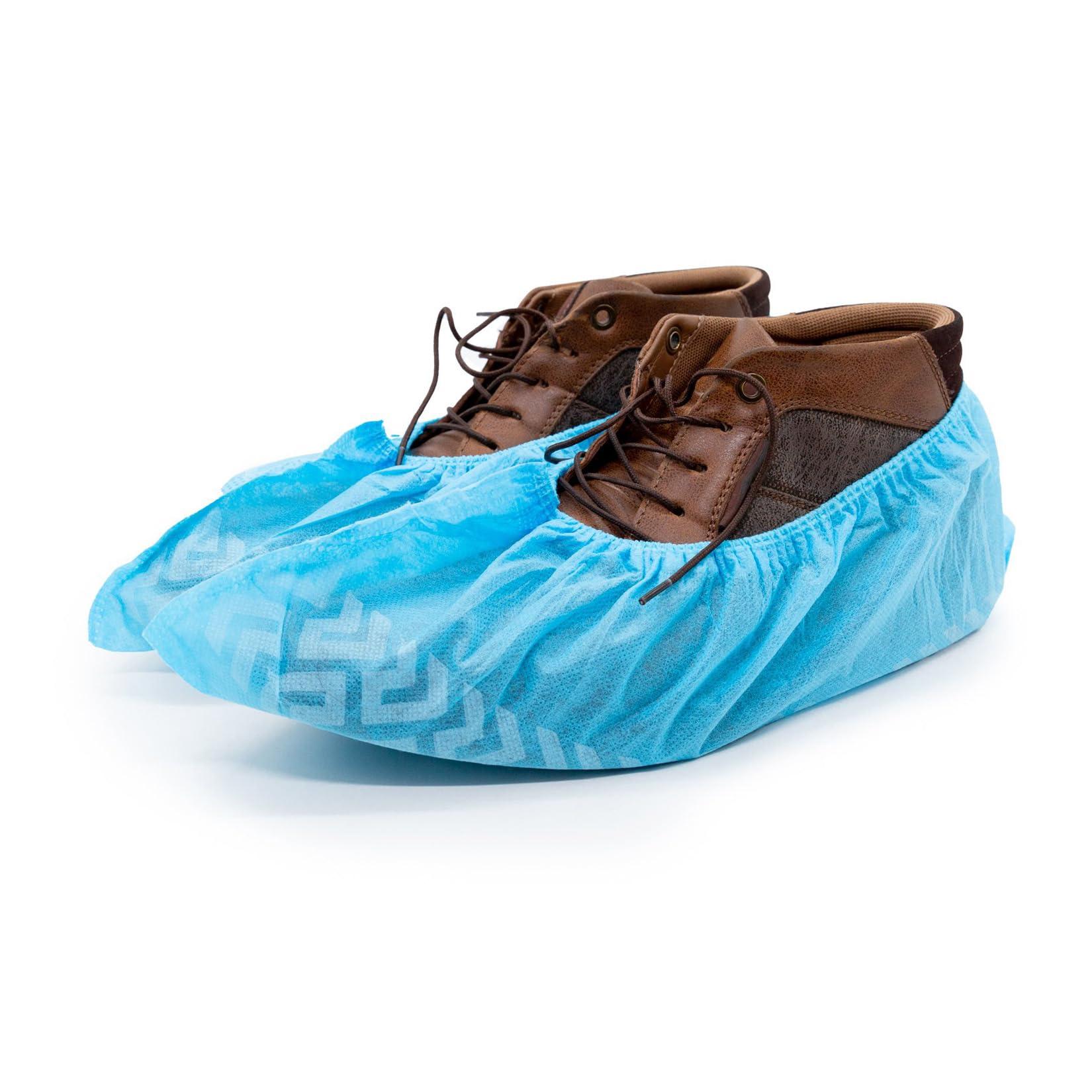Cleaing Disposable Shoe Covers X-Large 100 Pack (50 Pairs) Non Slip, Fit Shoe Size up to Men's 14, Boot Size 13