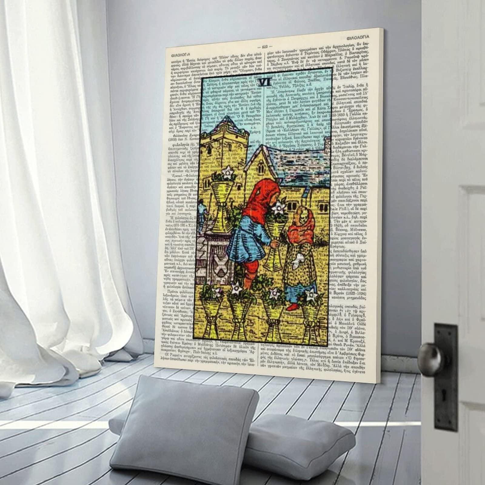 Six Cups Tarot Art Print Poster Tarot Gift Minor Arcana Poster Decorative Painting Canvas Wall Art Living Room Posters Bedroom Painting 12x18inch(30x45cm) - Image 3