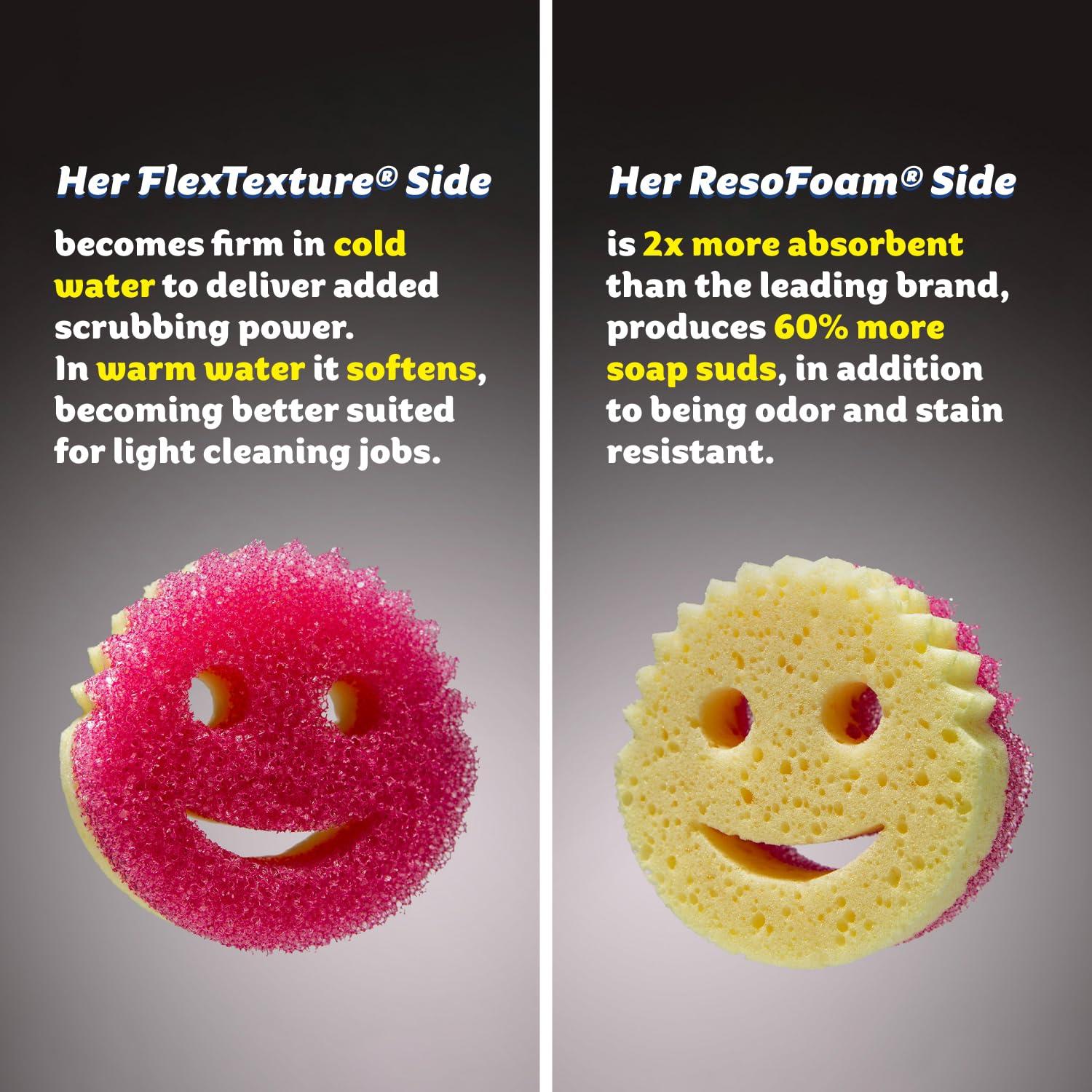 Scrub Daddy Scrub Mommy Sponges - Dish Scrubber + Non-Scratch Cleaning Sponges Kitchen, Bathroom + Multi-Surface Safe - Dual-Sided Dish Sponges for Scrubbing - Online Exclusive (3 Count) - Image 3