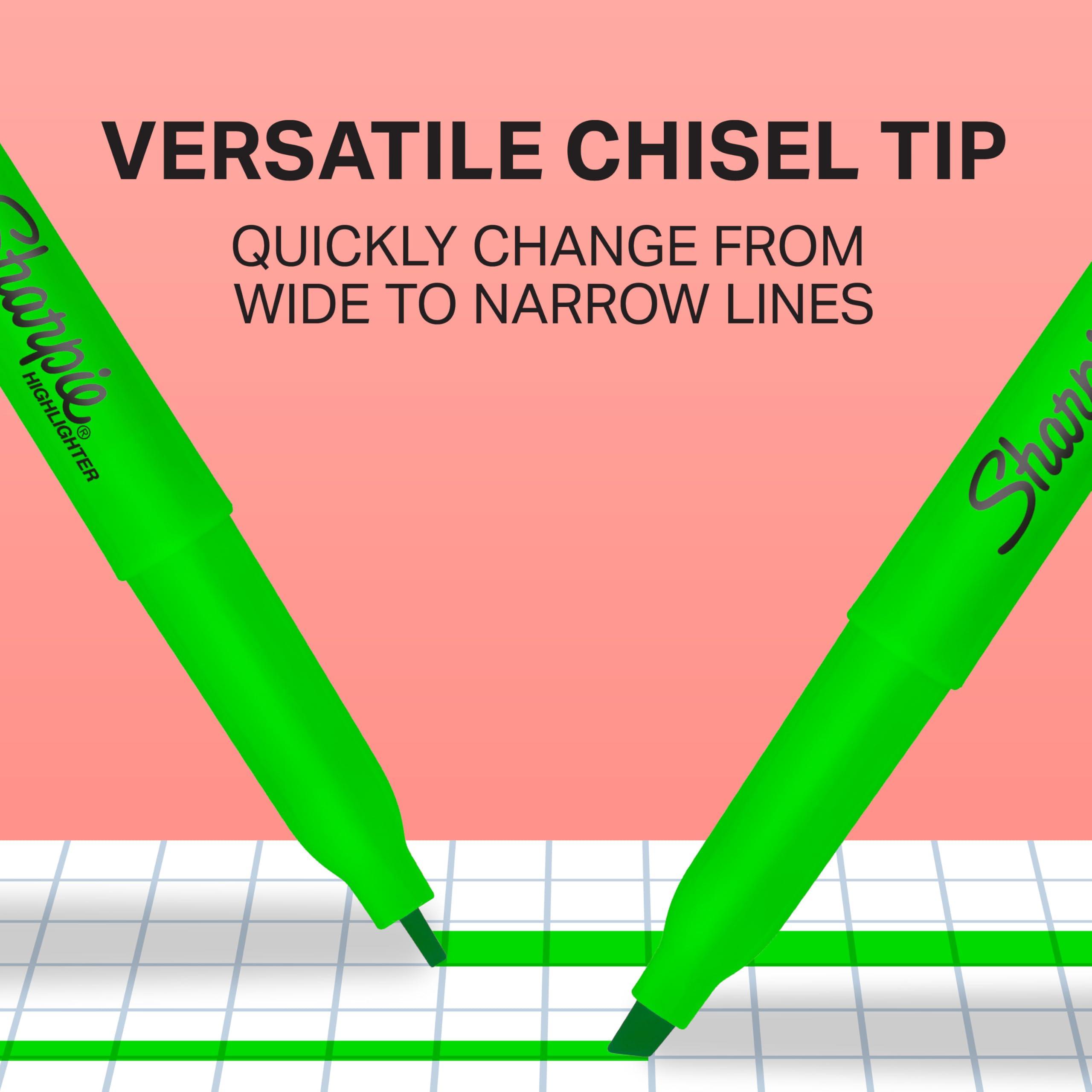 Sharpie Pocket Highlighters Narrow Chisel Tip Highlighter Marker Set Pack Of 36 In 6 Assorted Fluorescent And Pastel Highlighters Ideal For Office Teacher And School Supplies - Image 3