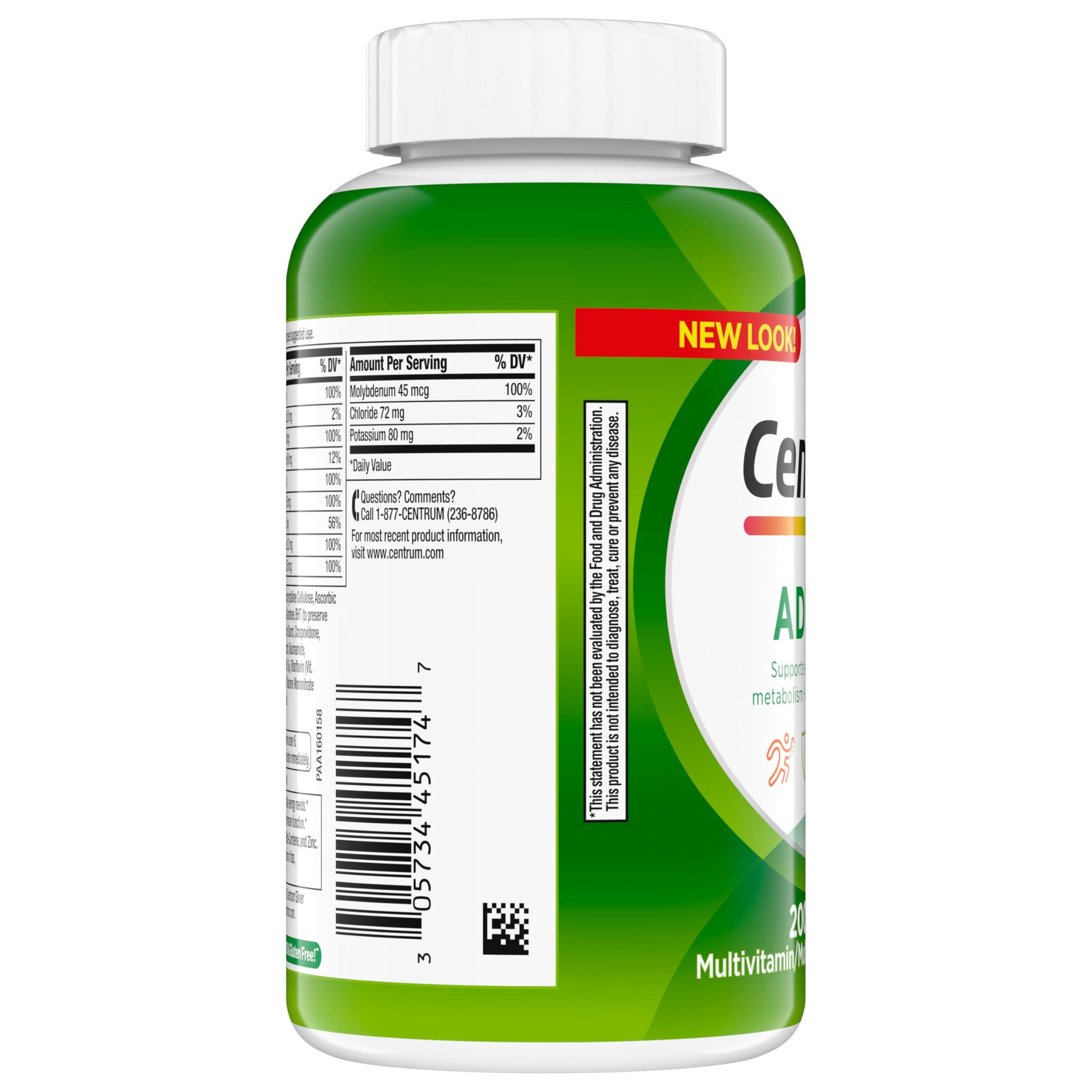 Centrum Adult Multivitamin/Multimineral Supplement with Antioxidants, Zinc, Vitamin D3 and B Vitamins, Gluten Free, Non-GMO Ingredients - 200 Count - Image 16