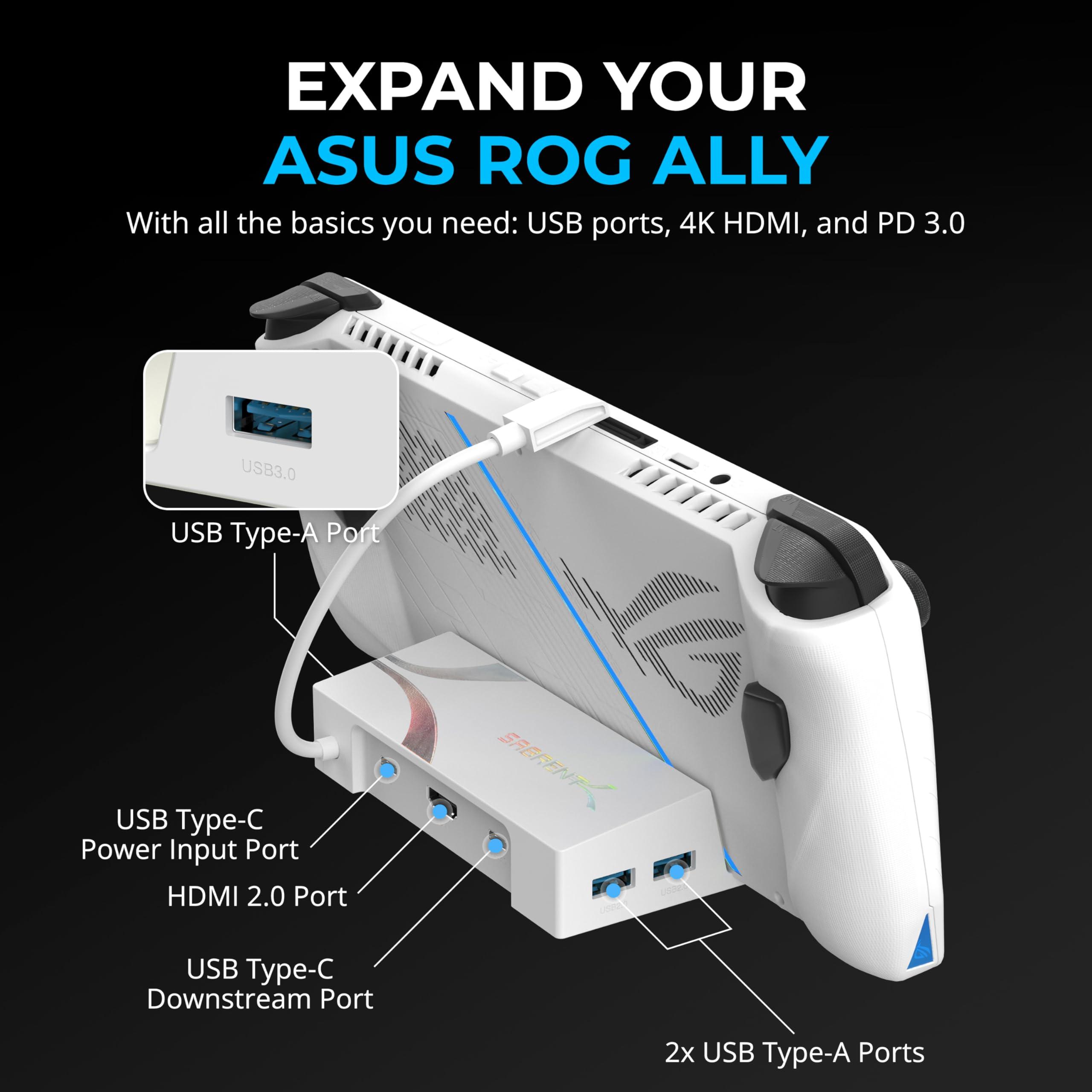 SABRENT Docking Station for Asus ROG Ally, 6-Port USB Type-C, 4K@60Hz HDMI, 5Gbps USB Ports, Power Delivery, Compact Design for Gaming (DS-RA6P) - Image 2