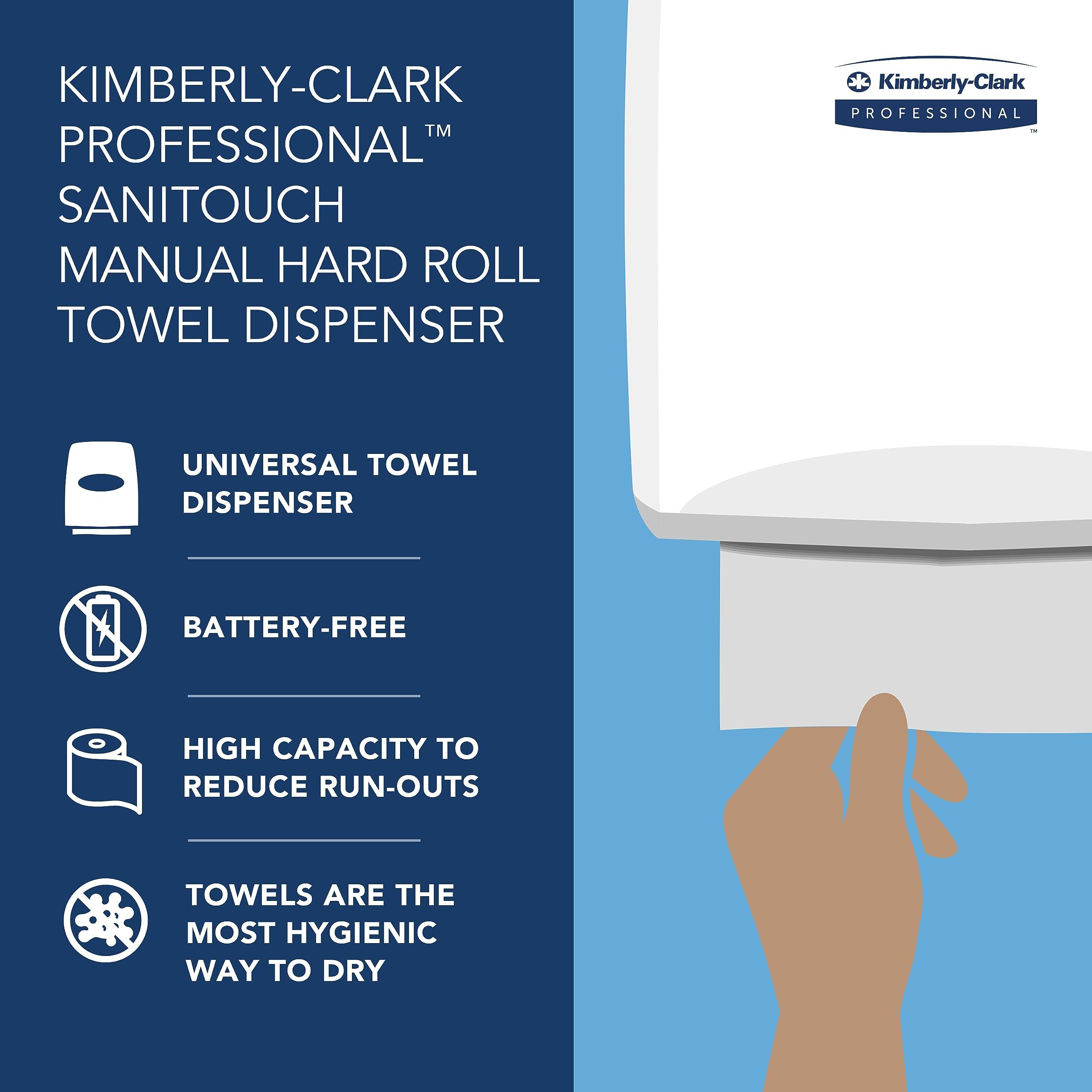 Kimberly-Clark Professional Sanitouch Manual Universal Hard Roll Paper Towel Dispenser (09990), Black, 1.5" Core Compatible for Commercial Hand Towels, Wall Mounted (Qty 1) - Image 10