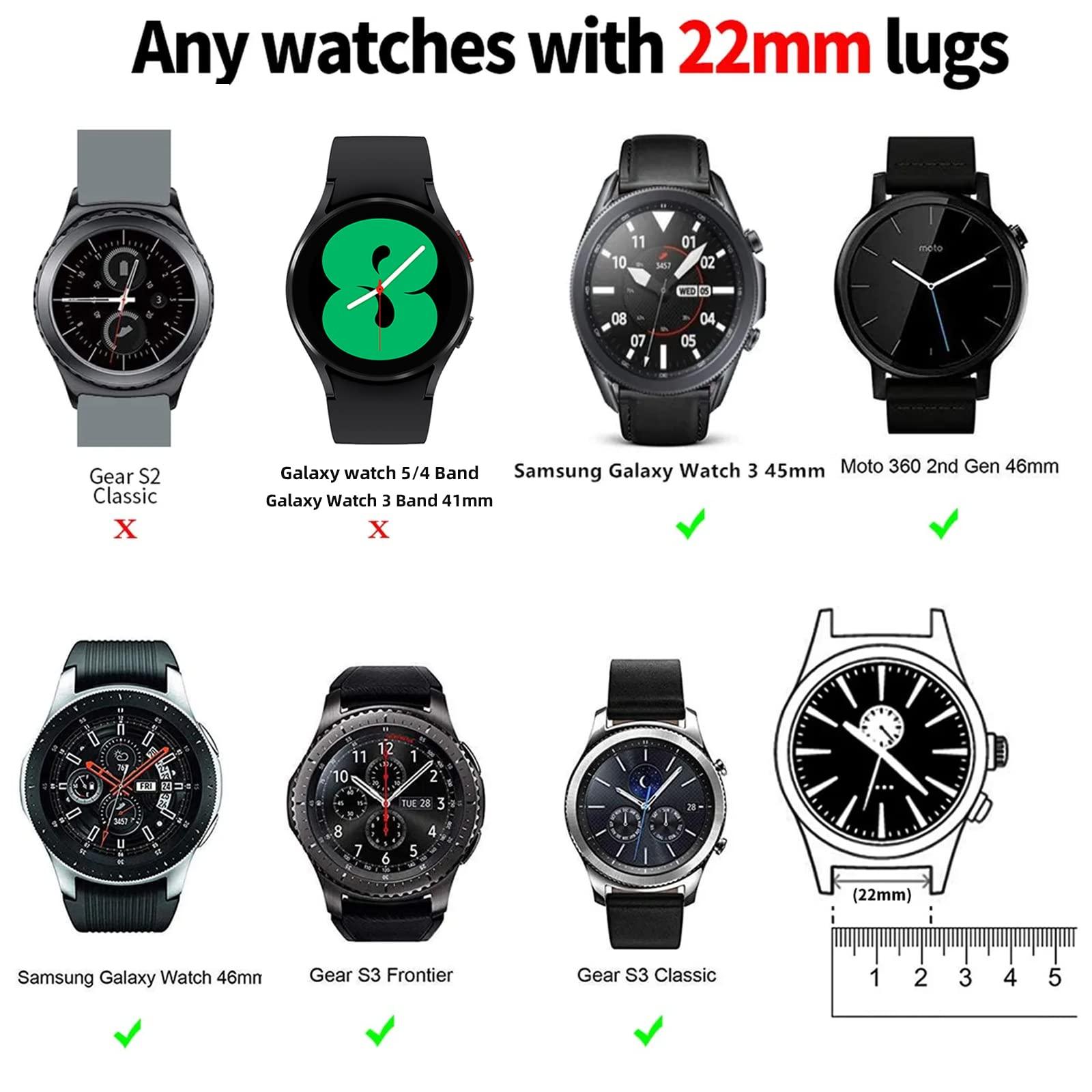 Lerobo 22mm Watch Band Compatible with Samsung Galaxy Watch 46mm/Galaxy watch 3 45mm/Gear S3 Classic/Frontier,22mm Soft Silicone Breathable Watch Strap Wristband for Women Men,(Anthracite Black) - Image 6