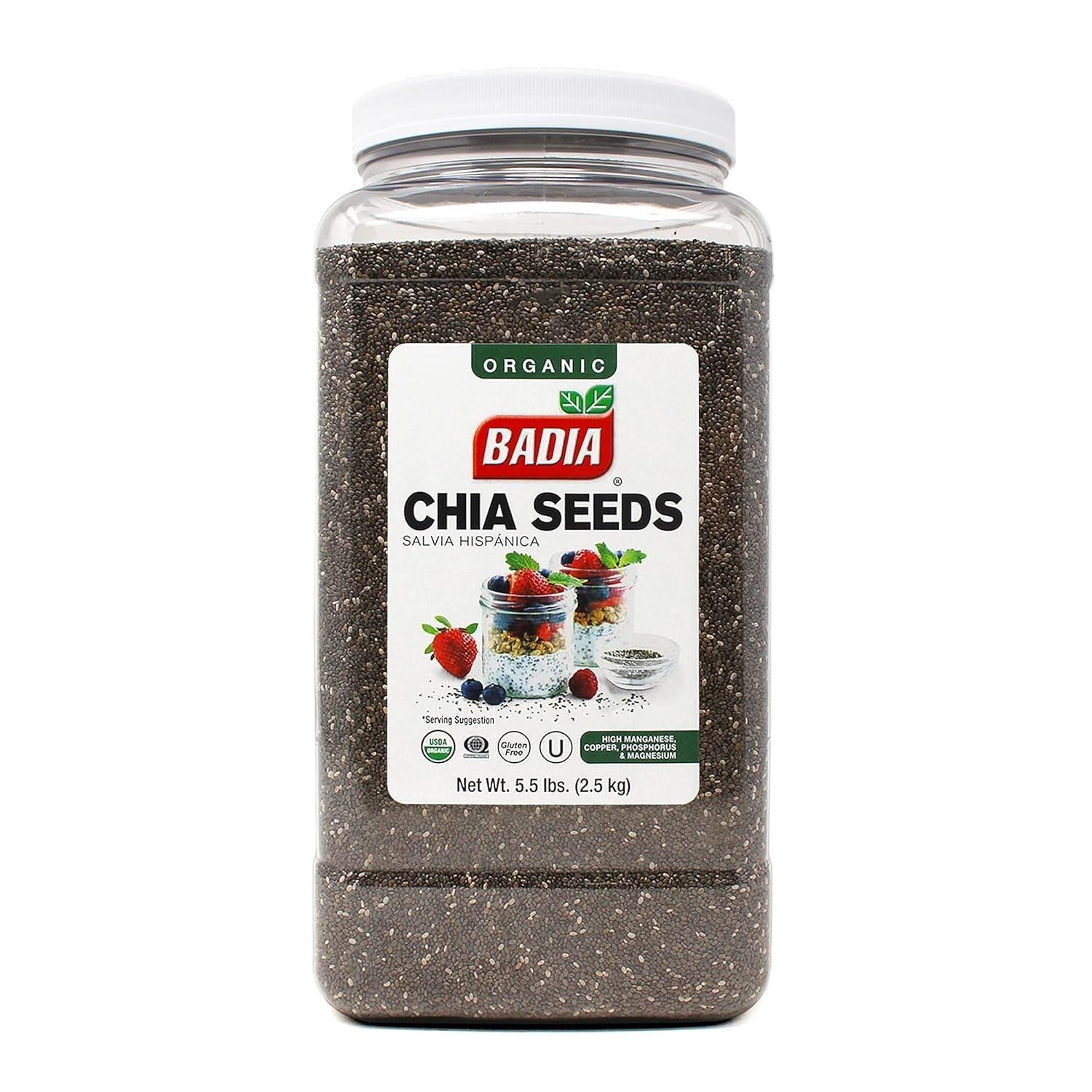 Badia Organic Chia Seeds, 5.5 Pounds (Pack of 2) – Superfood Rich in Omega-3, Fiber & Protein for Smoothies, & Baking, Gluten Free, Kosher - Image 3