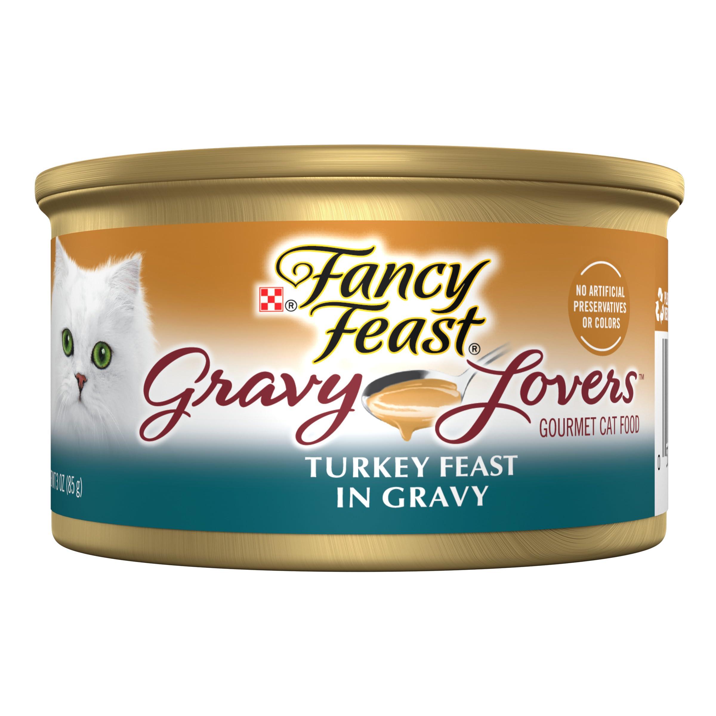 Purina Fancy Feast Gravy Lovers Turkey Feast Grilled Gourmet Cat Food in Wet Cat Food Gravy - (Pack of 24) 3 oz. Cans