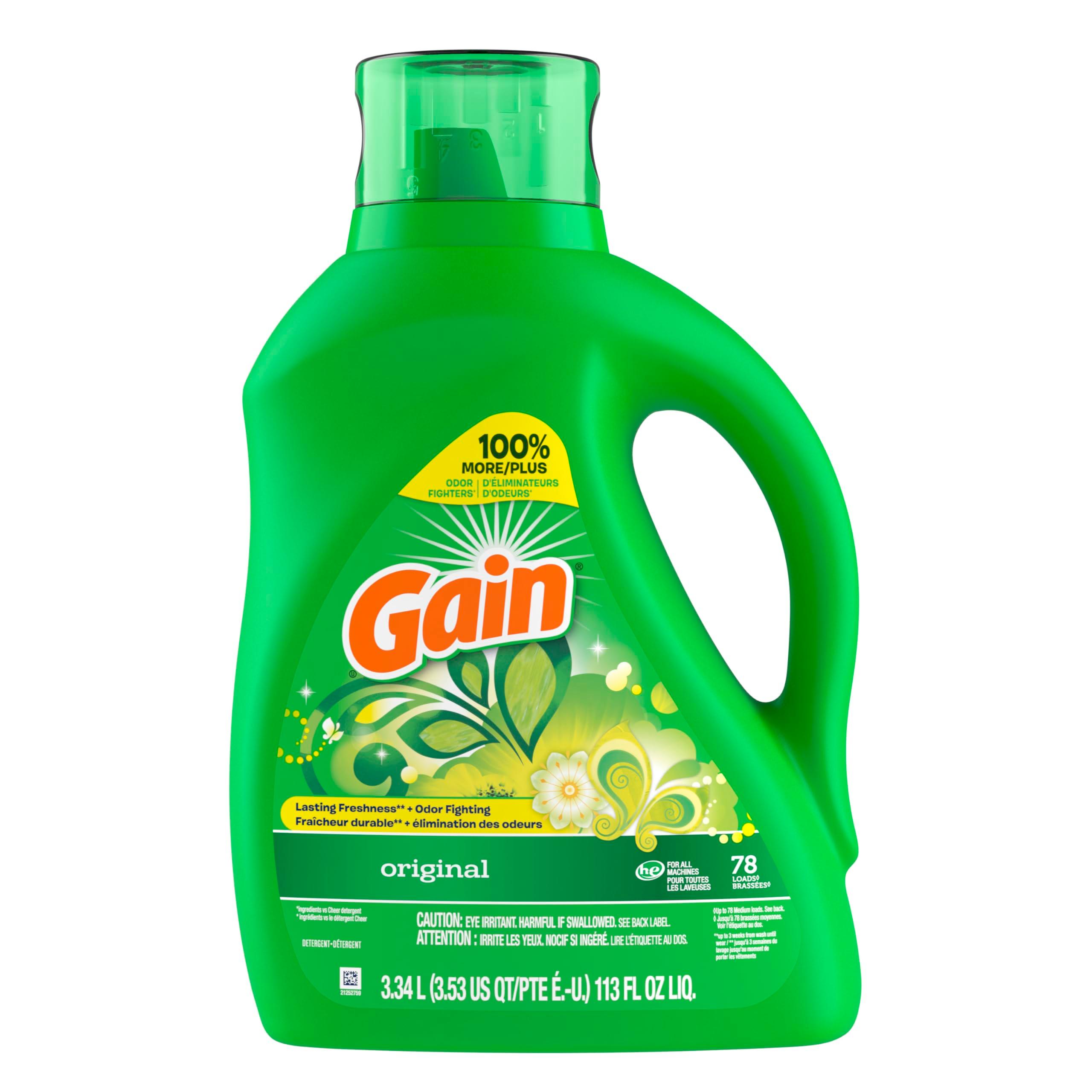 Gain + Aroma Boost Liquid Laundry Detergent, Original Scent, 78 Loads, 113 fl oz, HE Compatible - Image 11