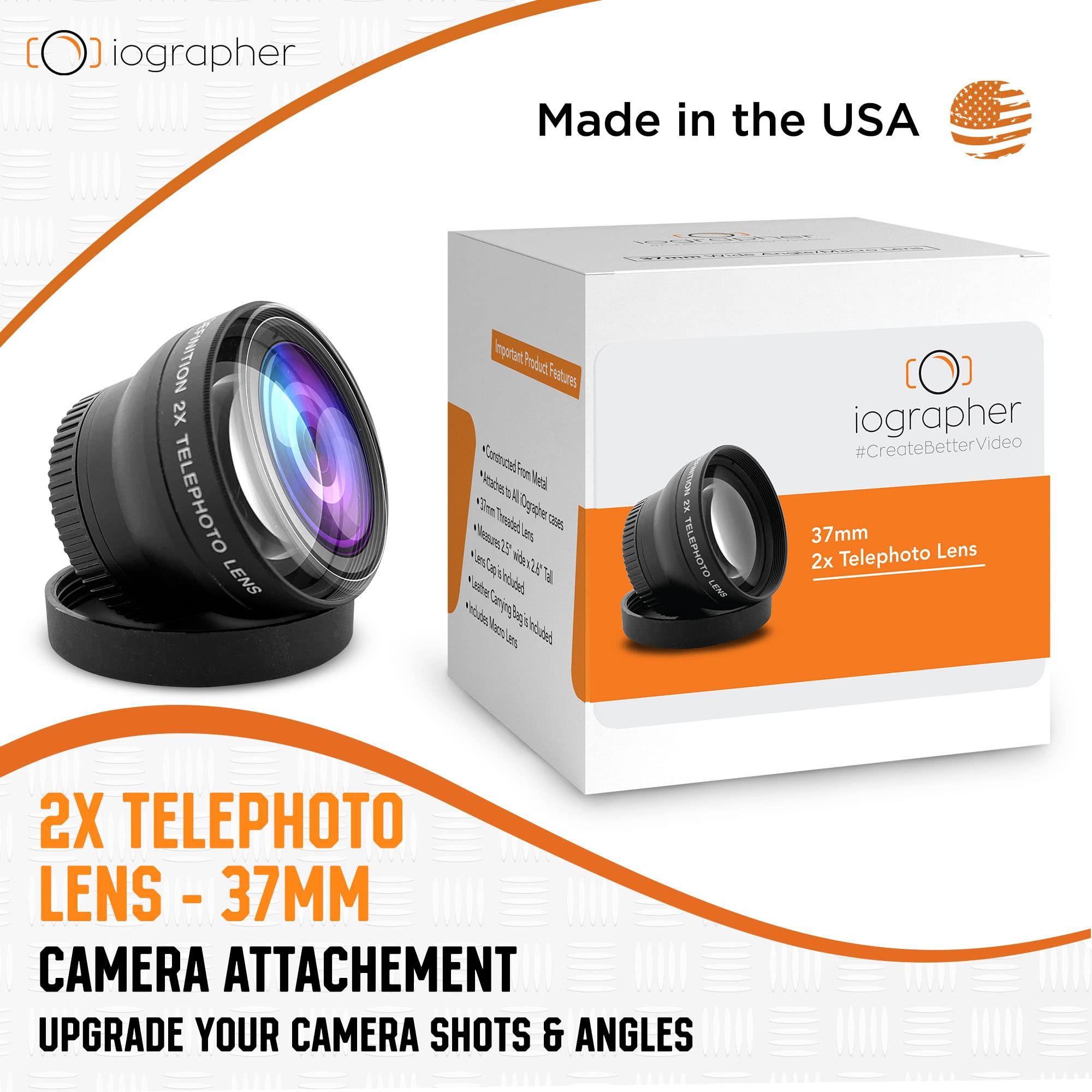 iOgrapher 37mm 2X Telephoto Zoom Lens, Lens Attachment Accessories for Smartphone & Tablet Upgrade to Professional Camera for Photography & High Definition Video Recording with Lens Cap & Leather Case - Image 2