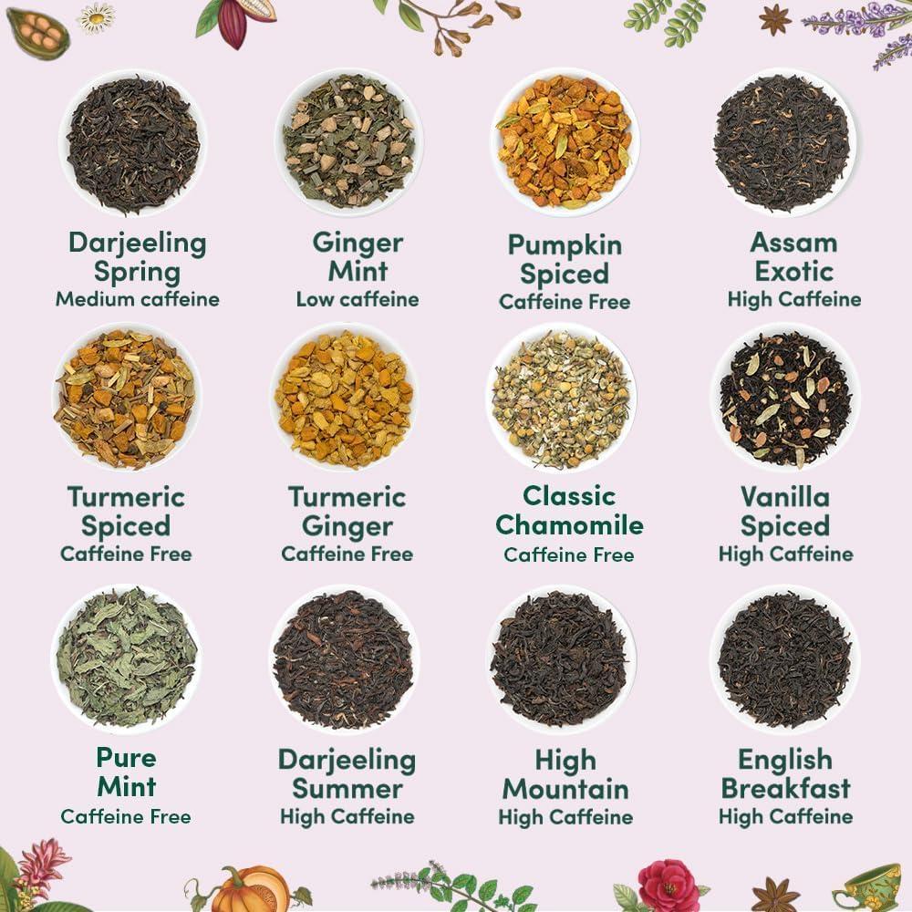 VAHDAM, Assorted Tea Gift Set | Classic Box - 24 Unique Flavor in Individually Wrapped Pyramid Tea Bags | Ideas for Tea Lovers | Gifts for Women & Men - Image 3