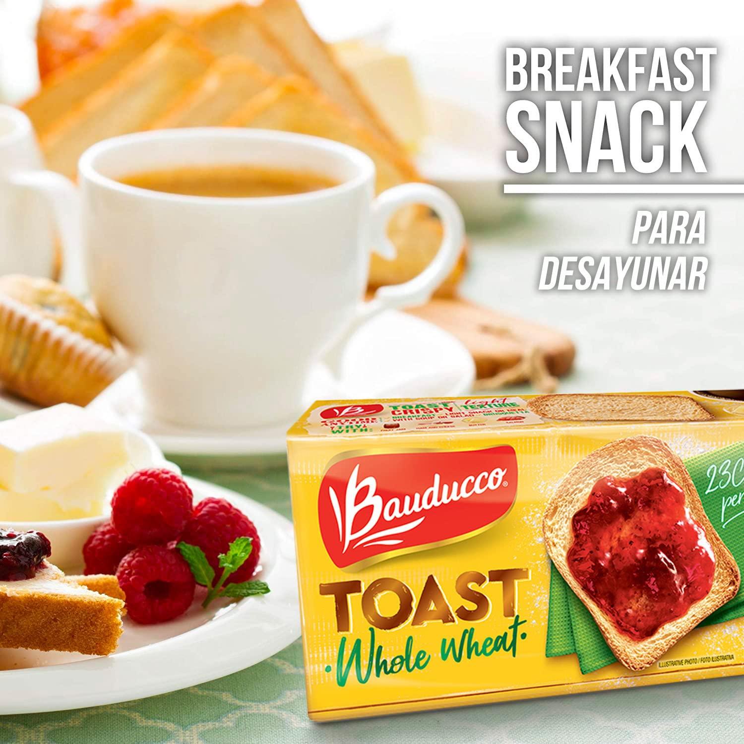Bauducco Toast Baked with Whole Wheat - Delicious, Light & Crispy Toasted Bread - Ready-to-Eat Breakfast Toast & Sandwich Bread - No Artificial Flavors - 5.0 oz (Pack of 01) - Image 6