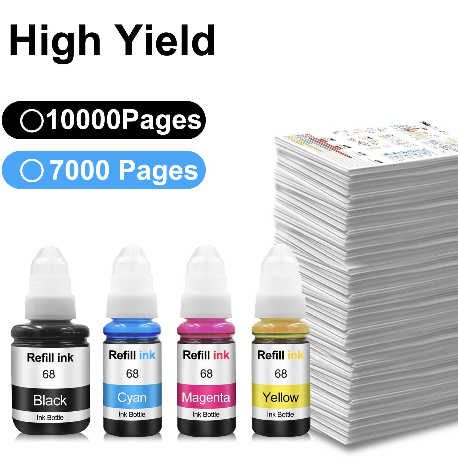 Ink Refill Kit 120ml Black 70ml Color for HP 68 Envy 6555e, 6155e, 6152e, 6552e, 6558e Inkjet Printer Cartridges Refillable Ink Cartridges CIS CISS System 4 Color Set with 4 Syringes - Image 3